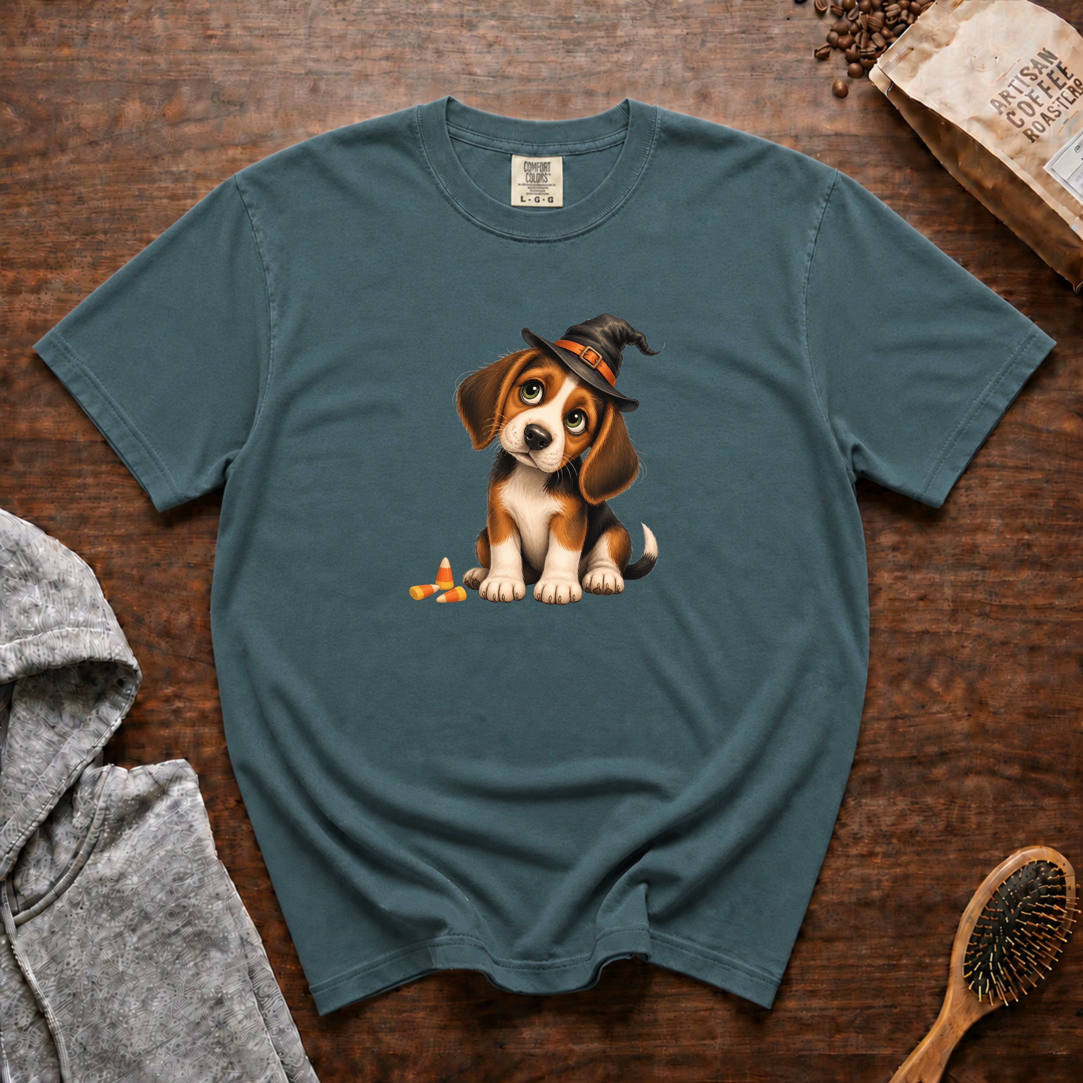 Halloween Beagle T-Shirt — Blue Spruce