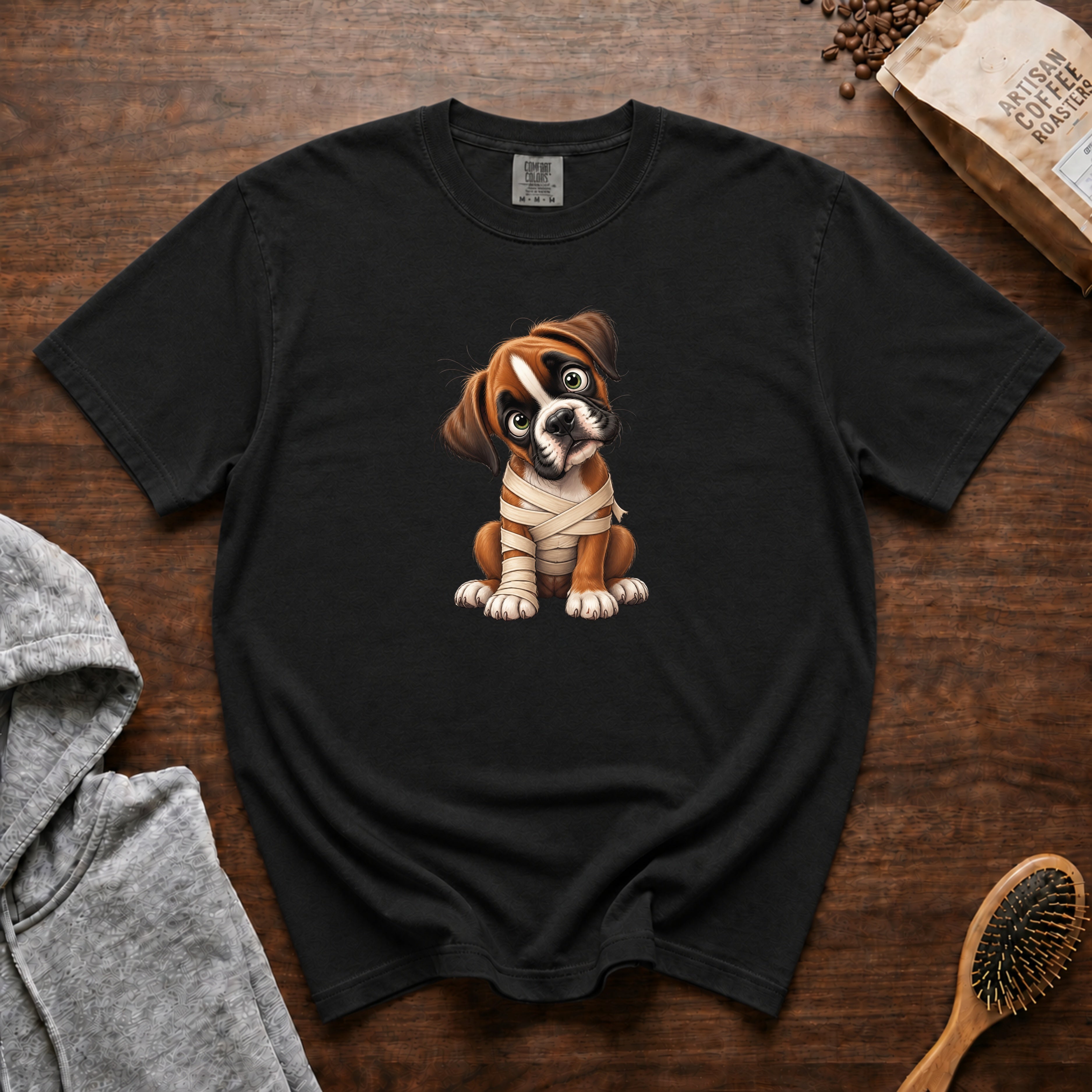 Halloween Boxer T-Shirt — Black