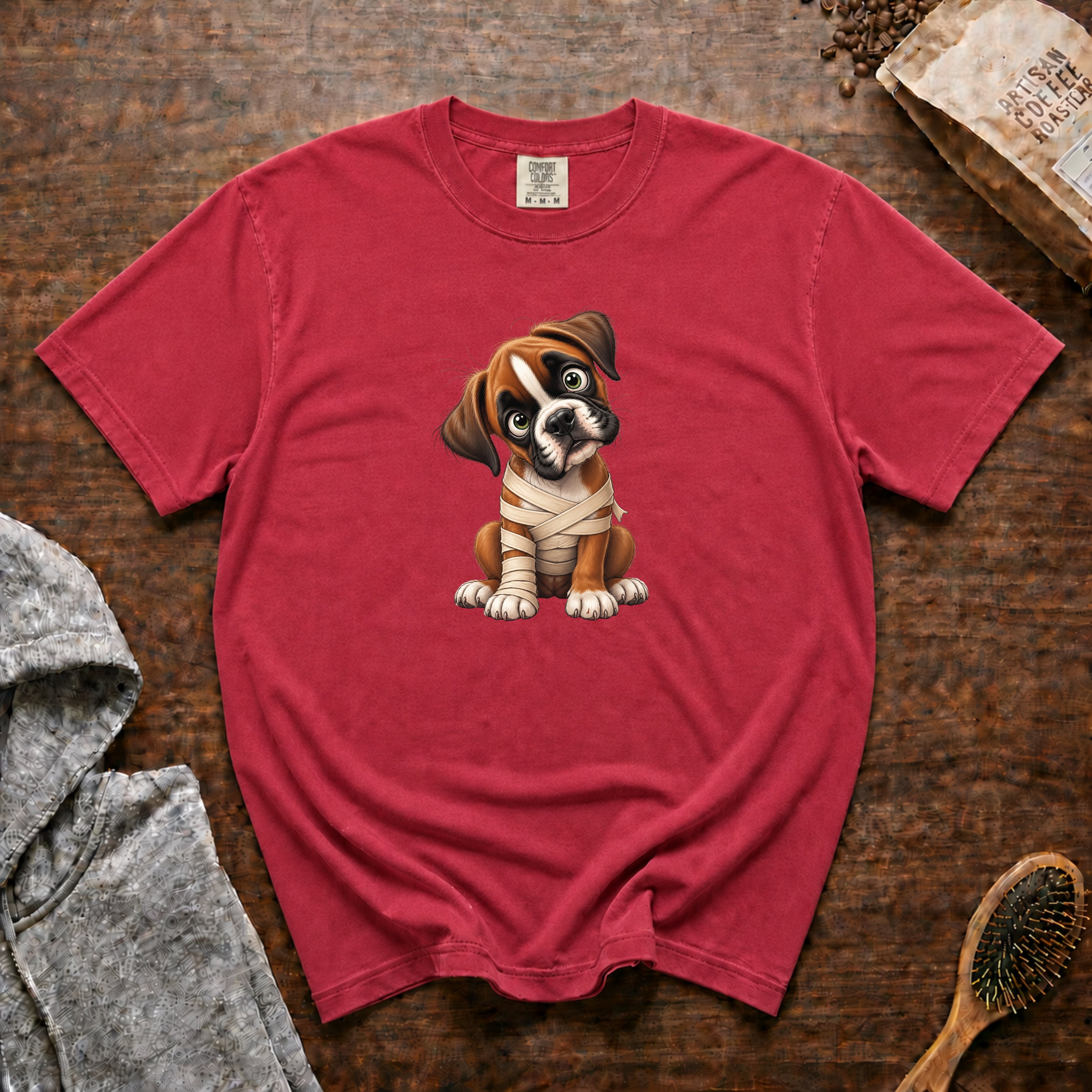 Halloween Boxer T-Shirt — Crimson