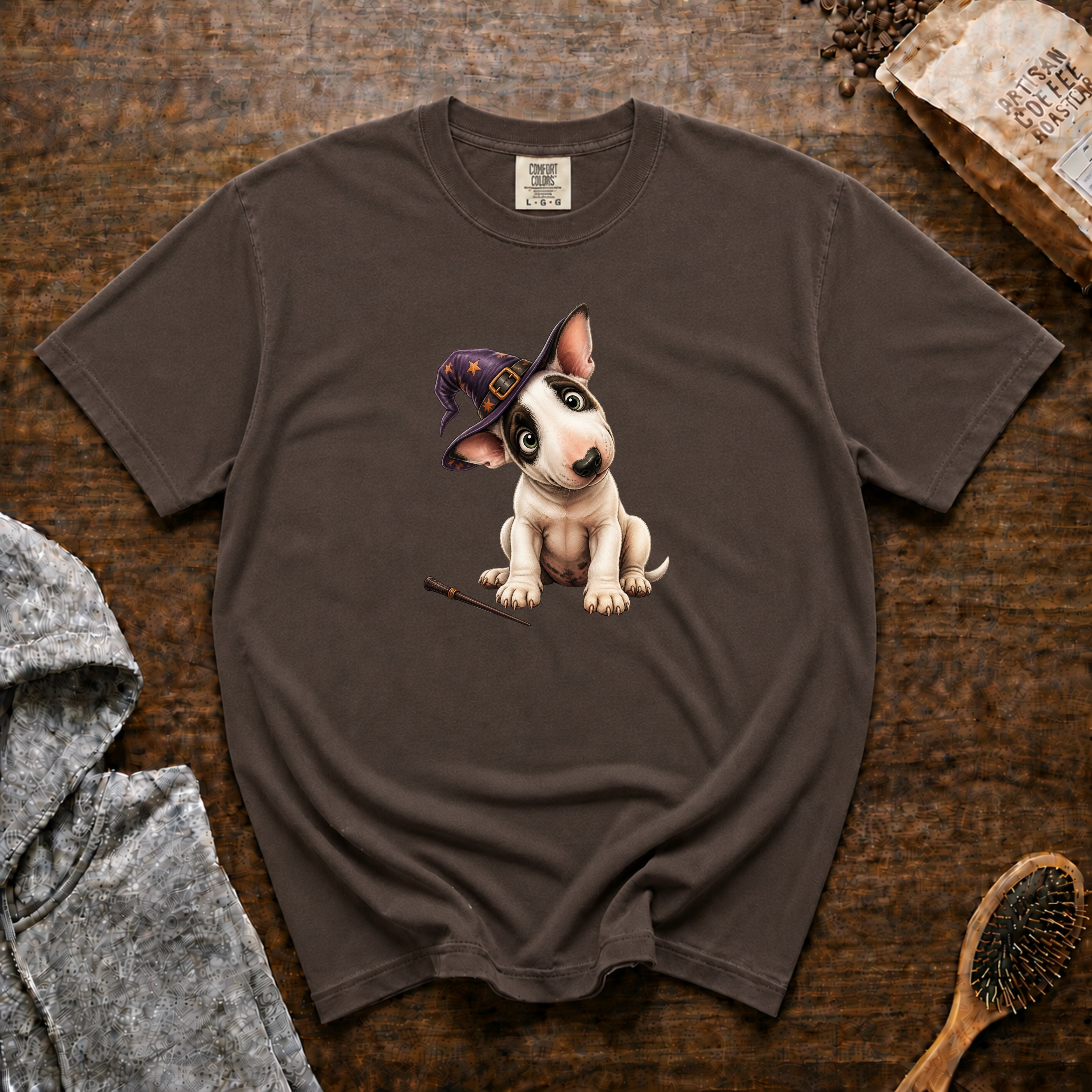 Halloween Bull Terrier T-Shirt — Espresso