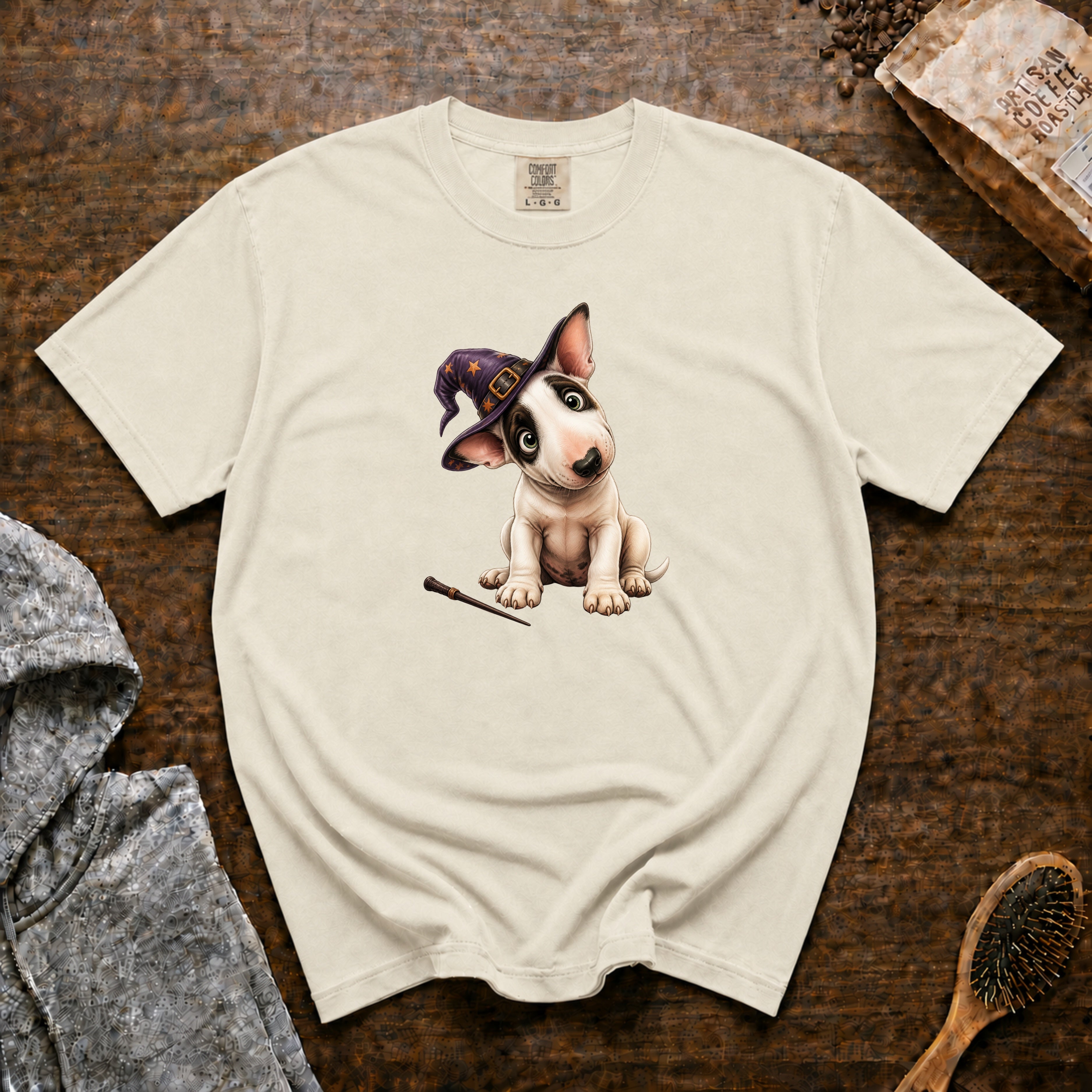 Halloween Bull Terrier T-Shirt — Ivory