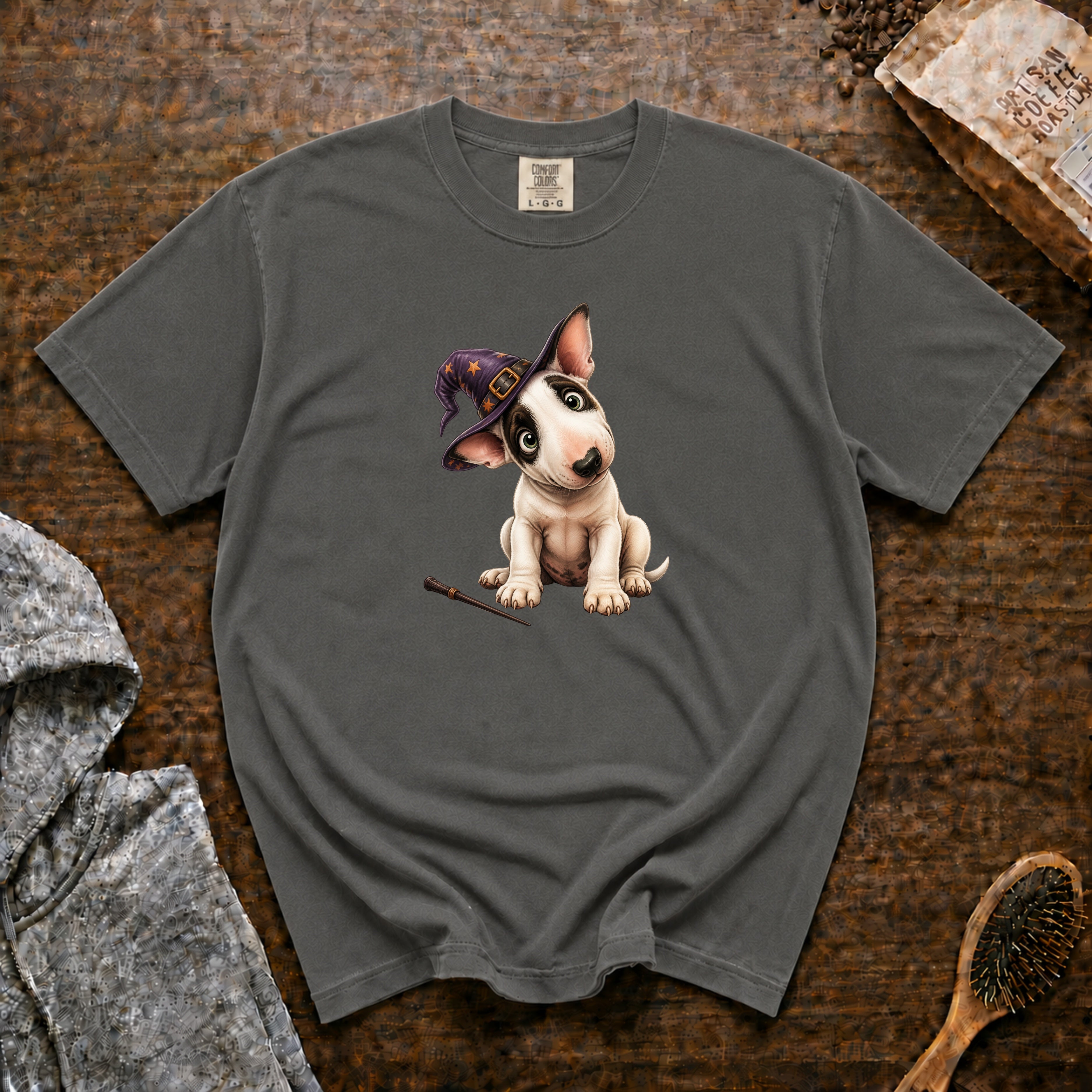 Halloween Bull Terrier T-Shirt — Pepper