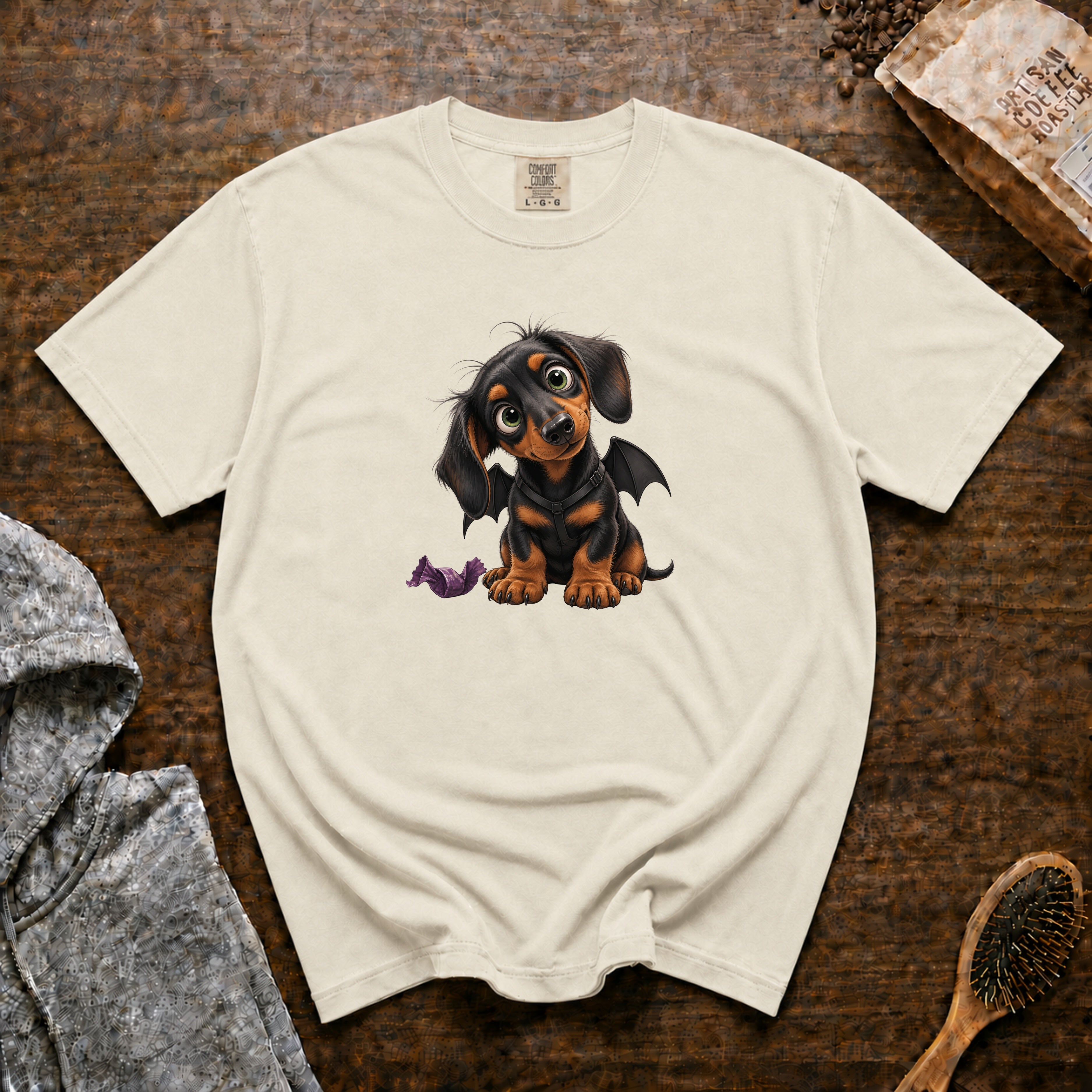 Halloween Dachshund T-Shirt — Ivory