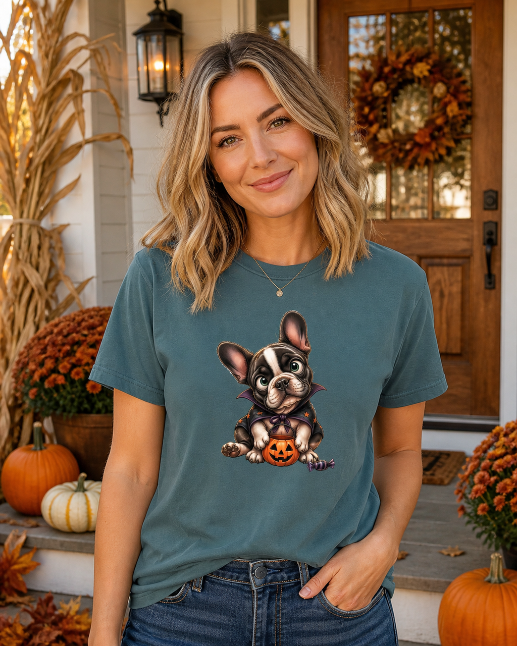 Halloween French Bulldog T-Shirt | Spooky Frenchie Graphic Tee