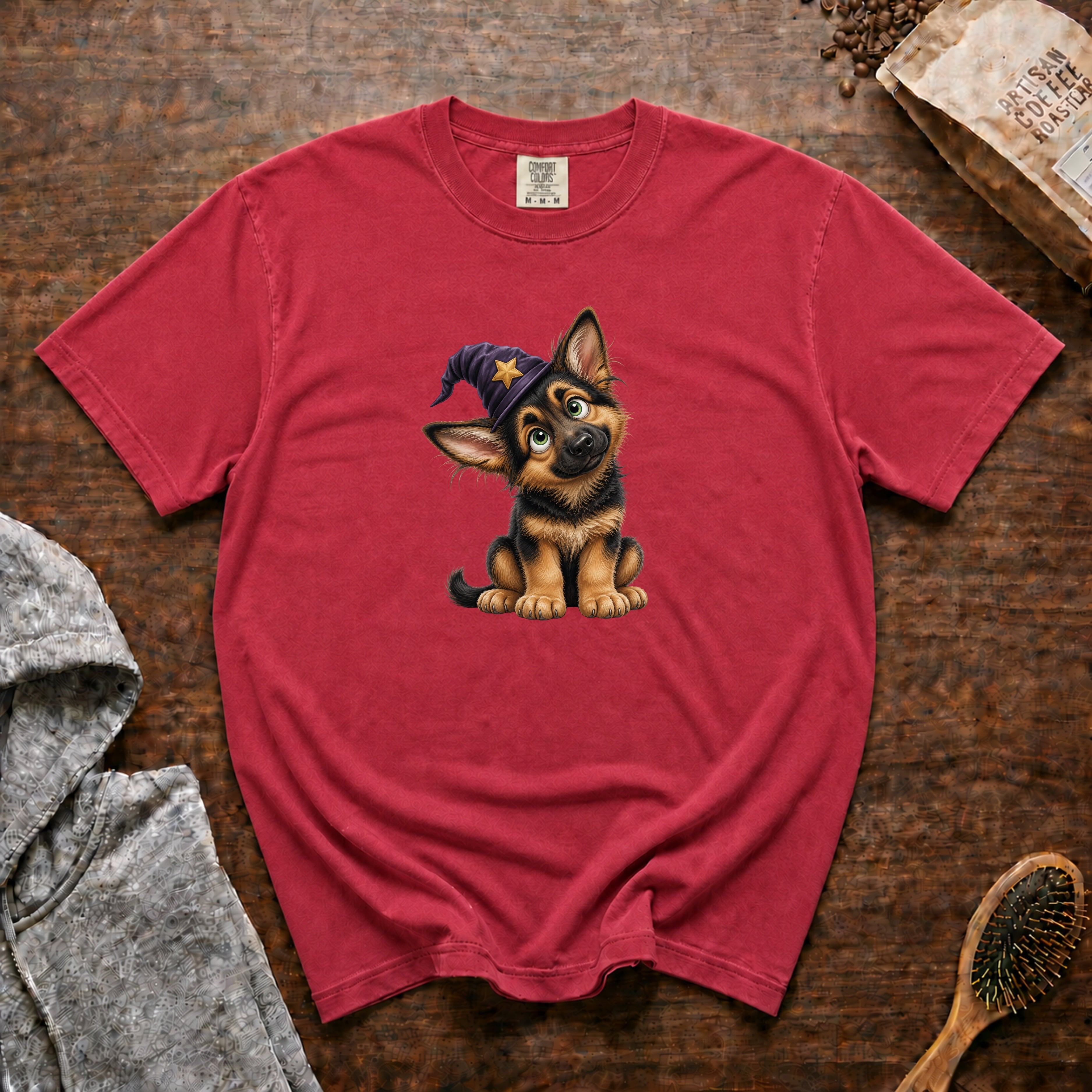 Halloween German Shepherd T-Shirt — Crimson