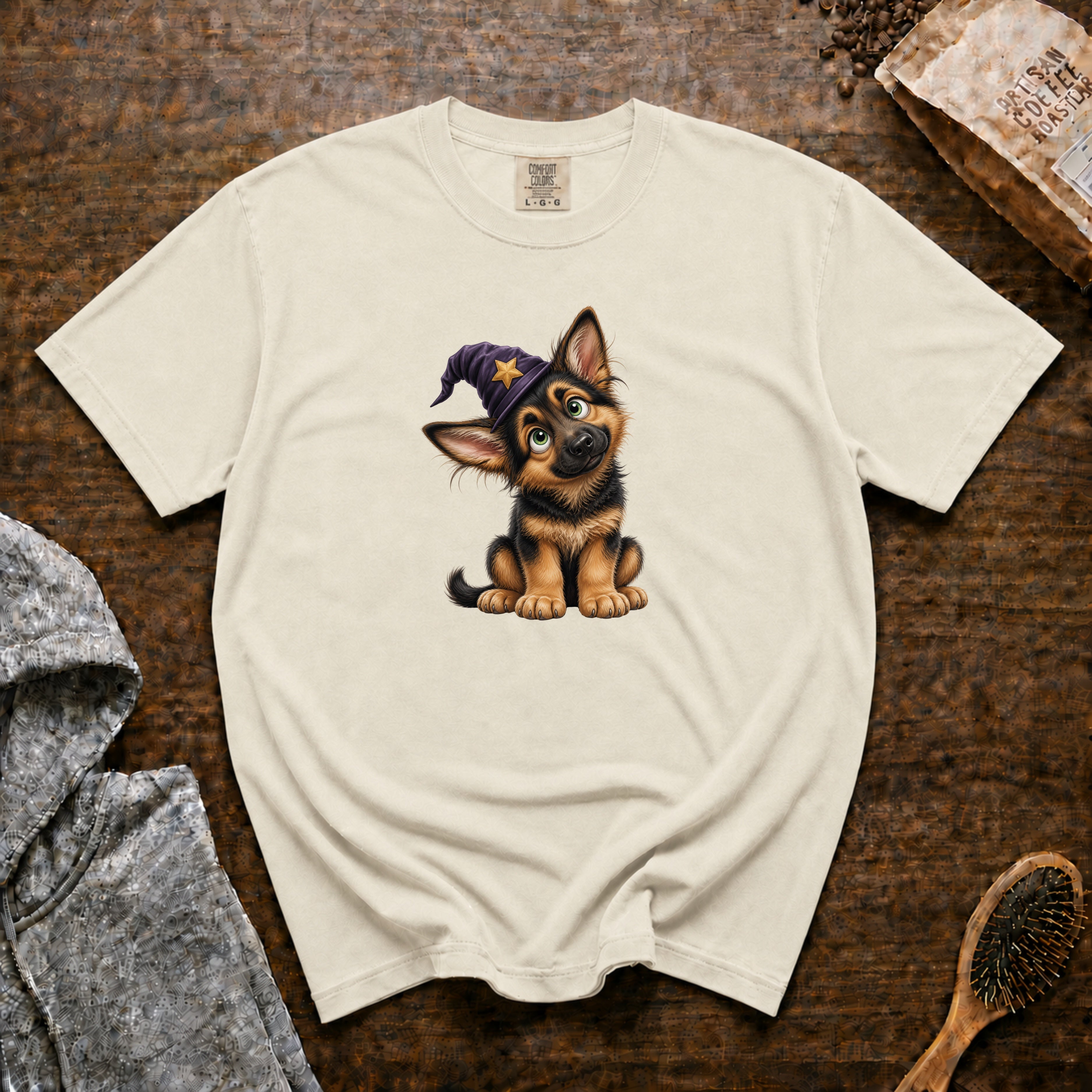 Halloween German Shepherd T-Shirt — Ivory