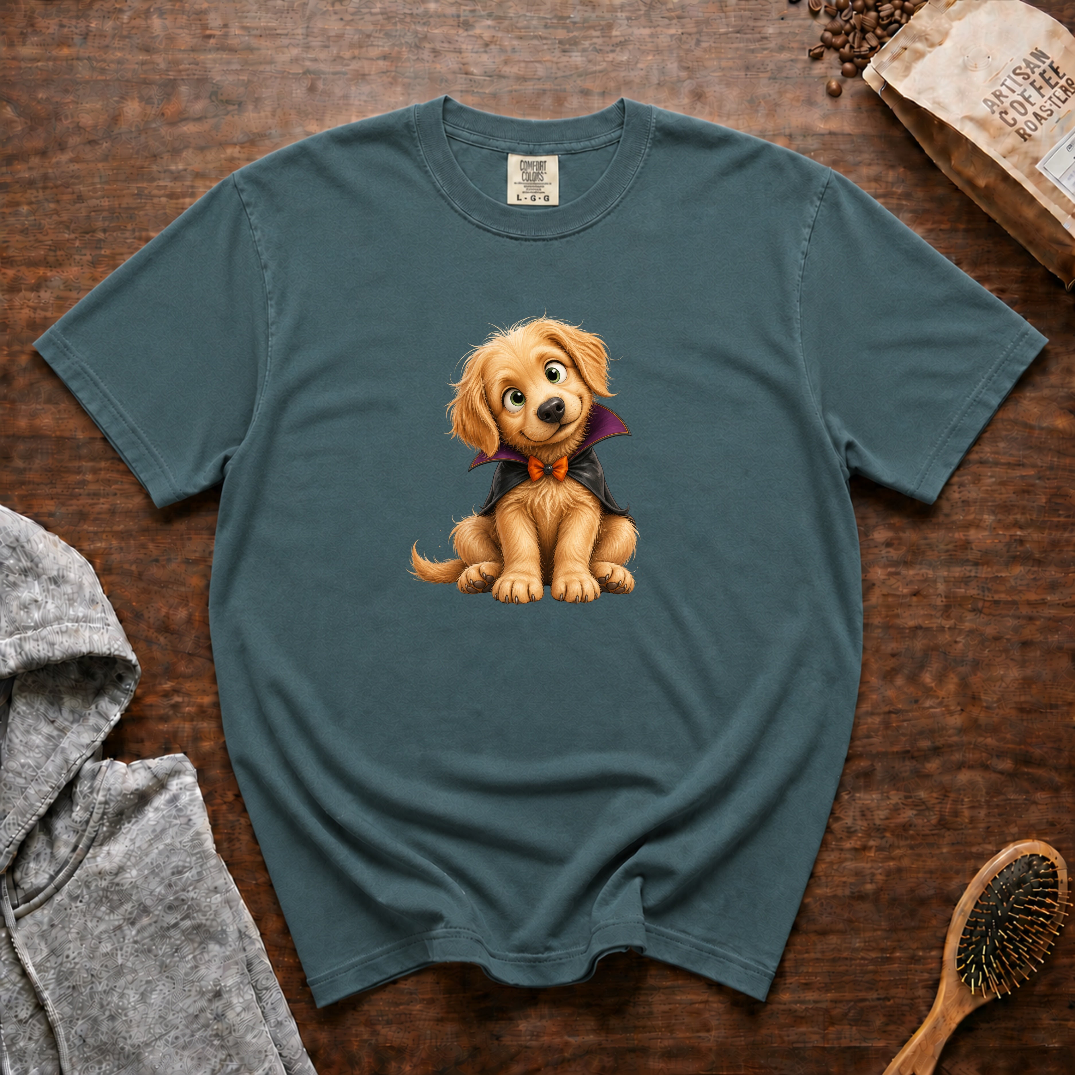 Halloween Golden Retriever T-Shirt — Blue Spruce