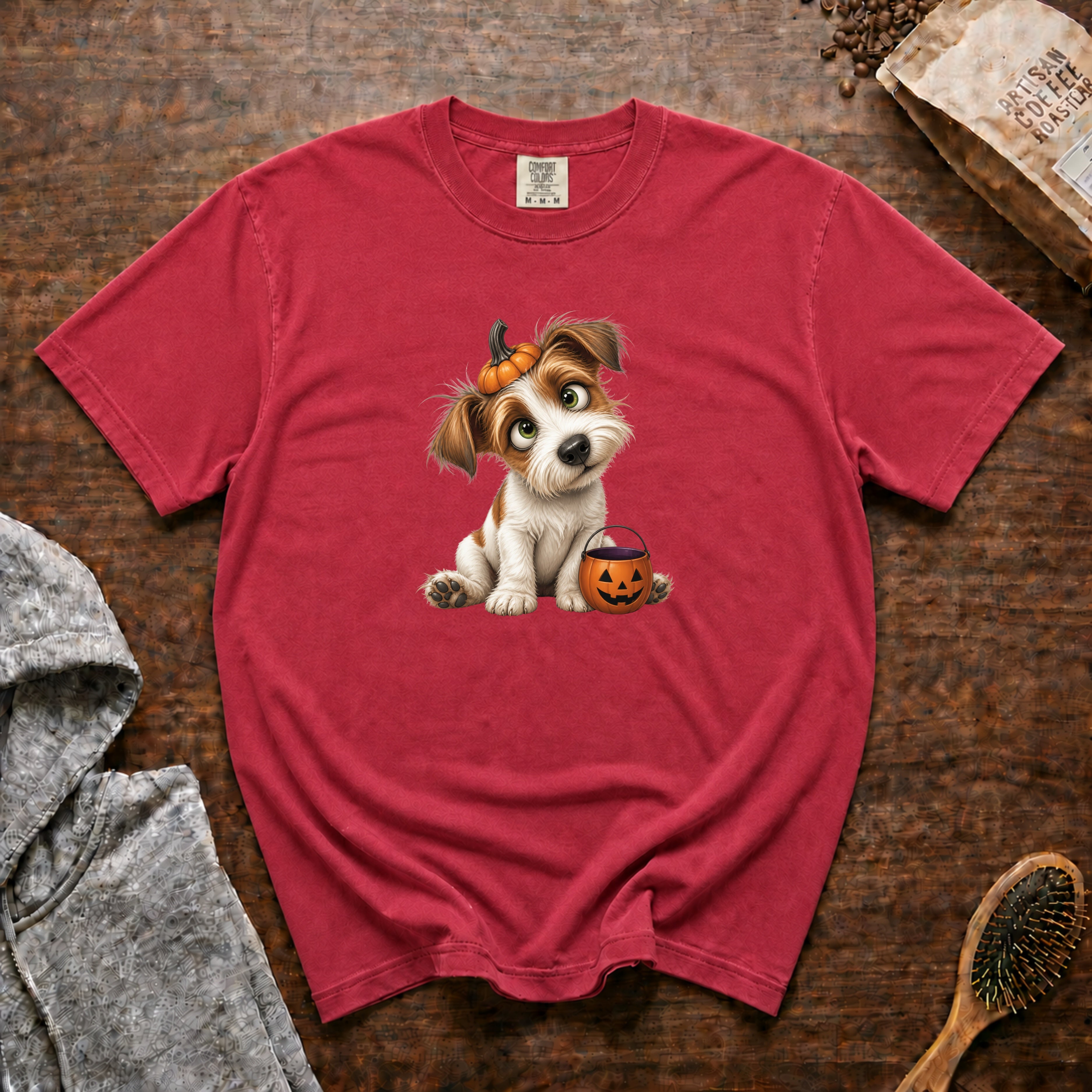 Halloween Jack Russell Terrier T-Shirt — Crimson