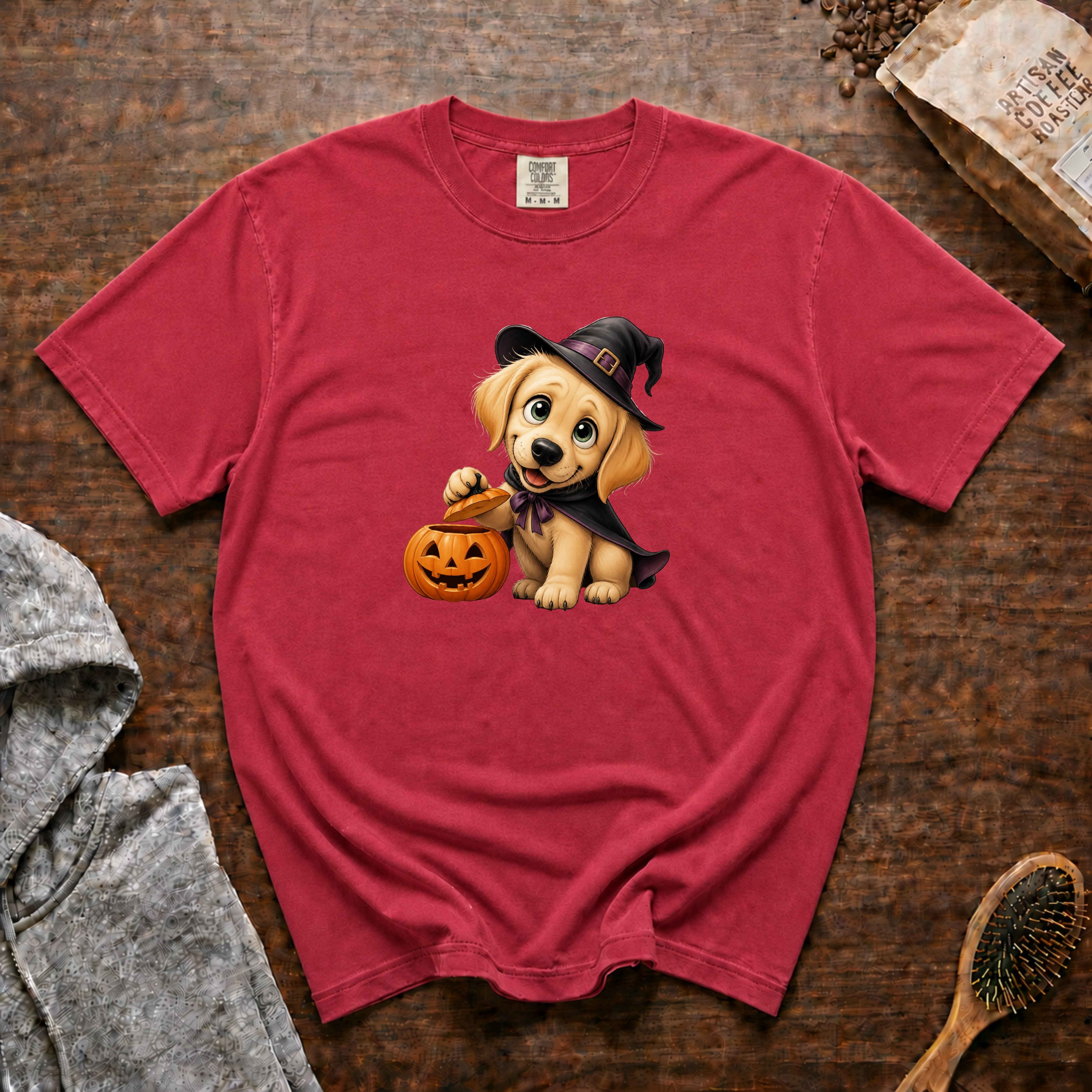 Halloween Labrador Retriever T-Shirt — Crimson