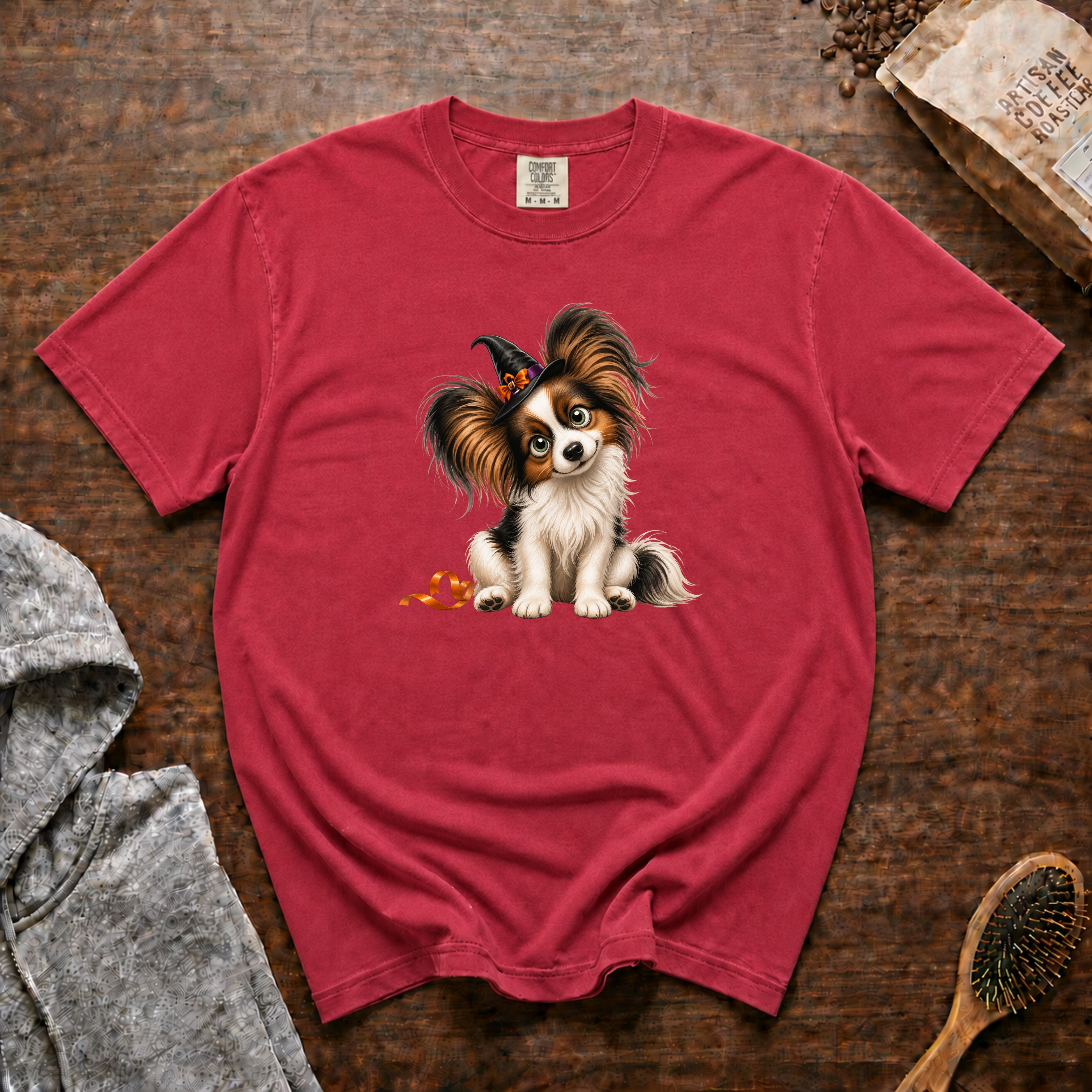 Halloween Papillon T-Shirt — Crimson
