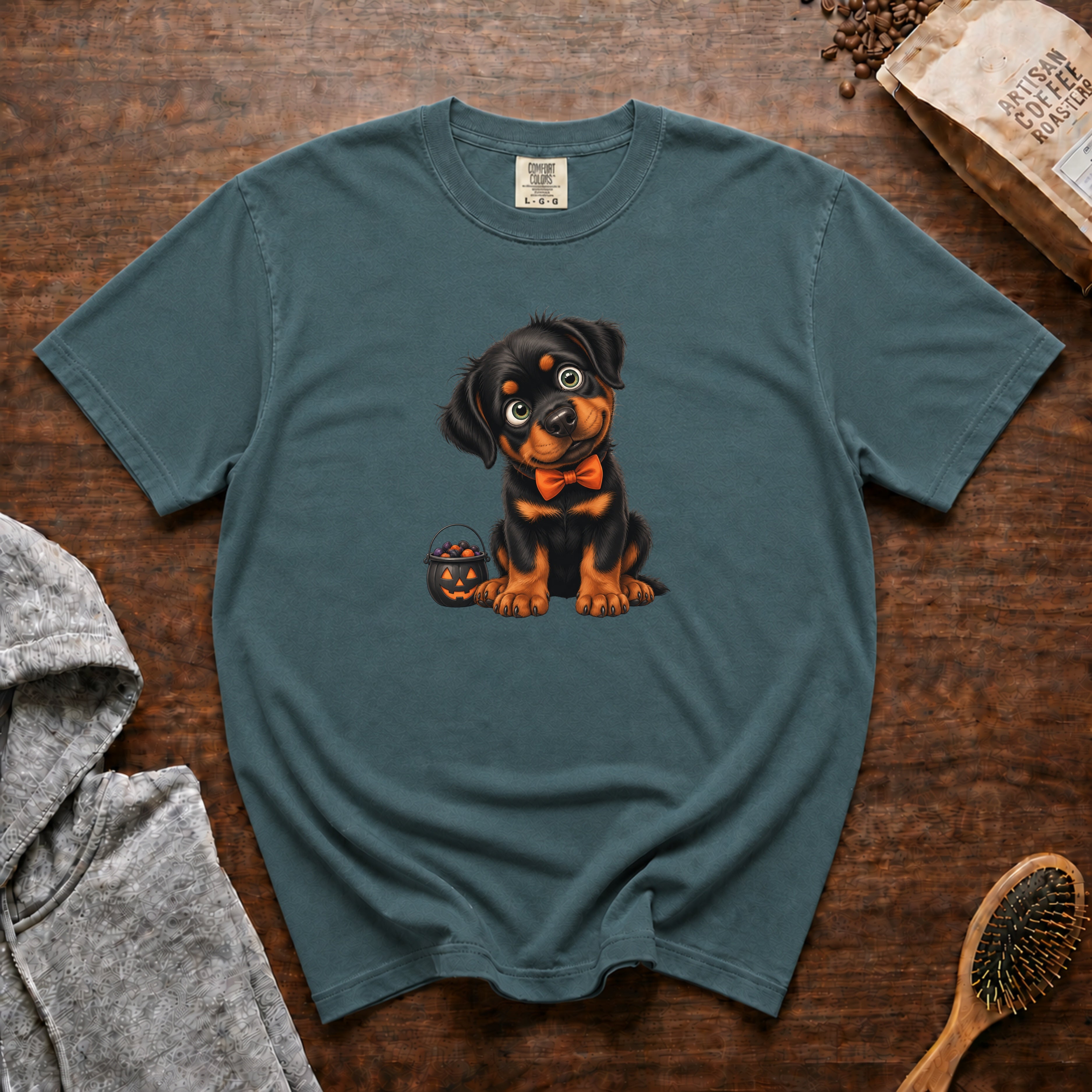 Halloween Rottweiler T-Shirt — Blue Spruce