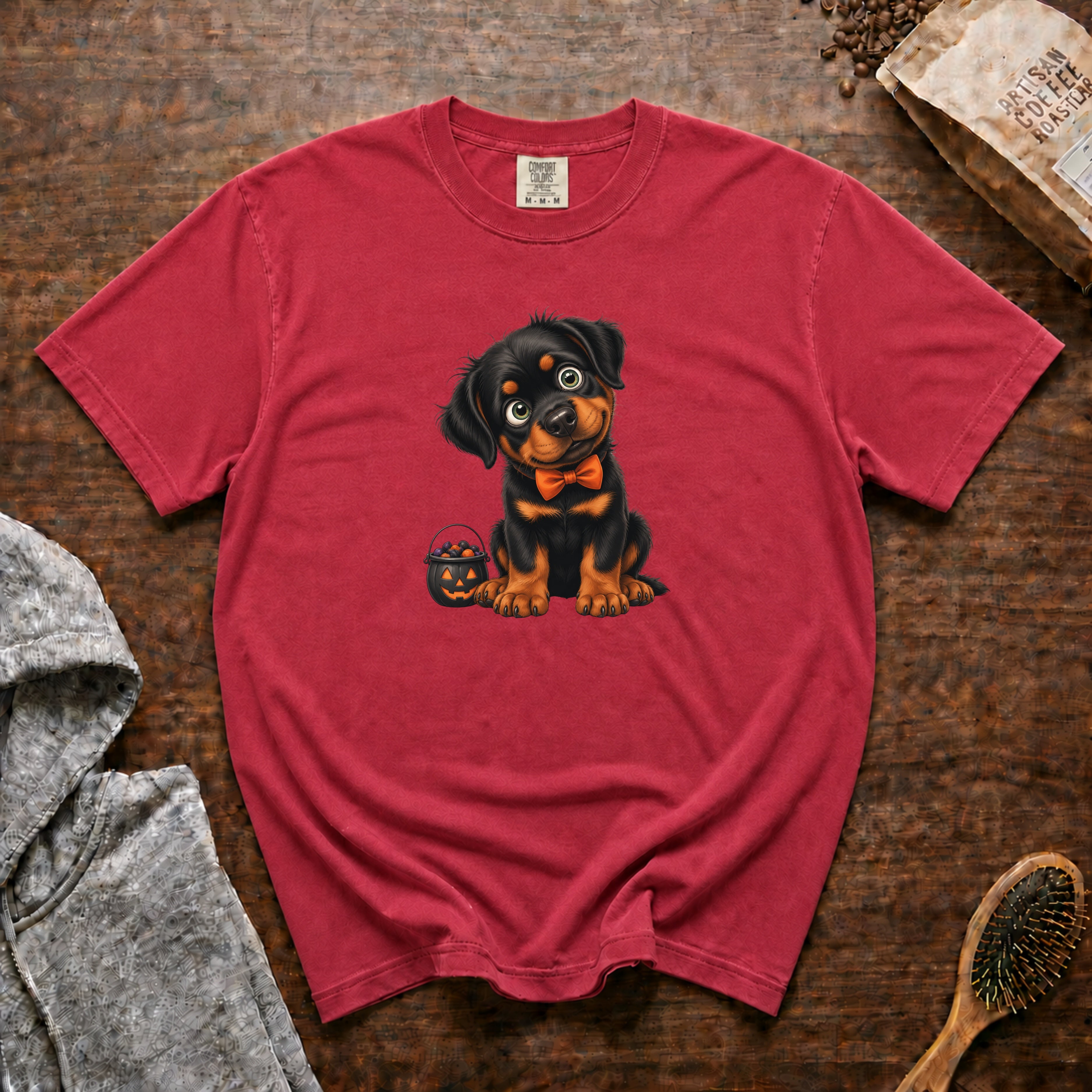 Halloween Rottweiler T-Shirt — Crimson