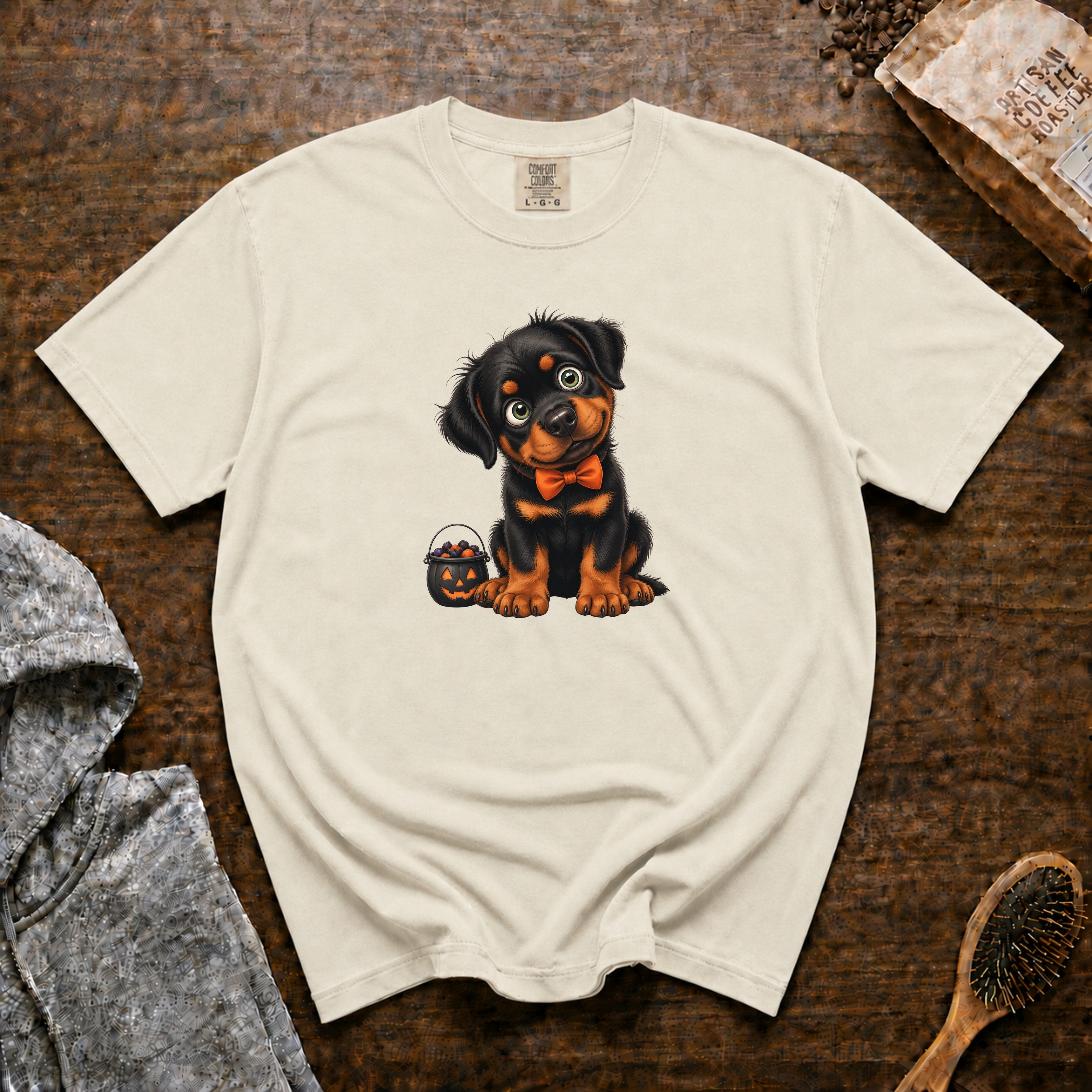 Halloween Rottweiler T-Shirt — Ivory