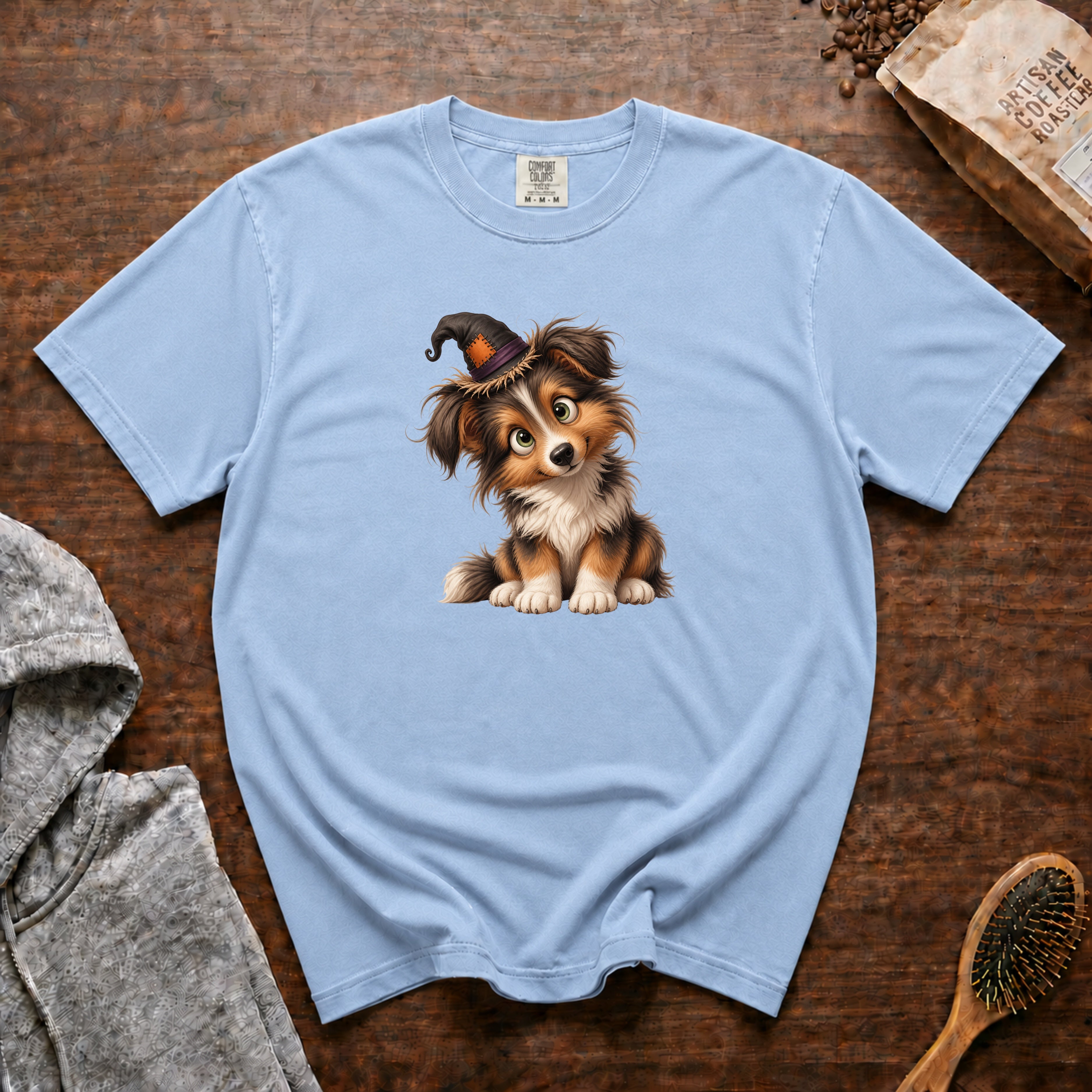 Halloween Shetland Sheepdog T-Shirt — Chambray