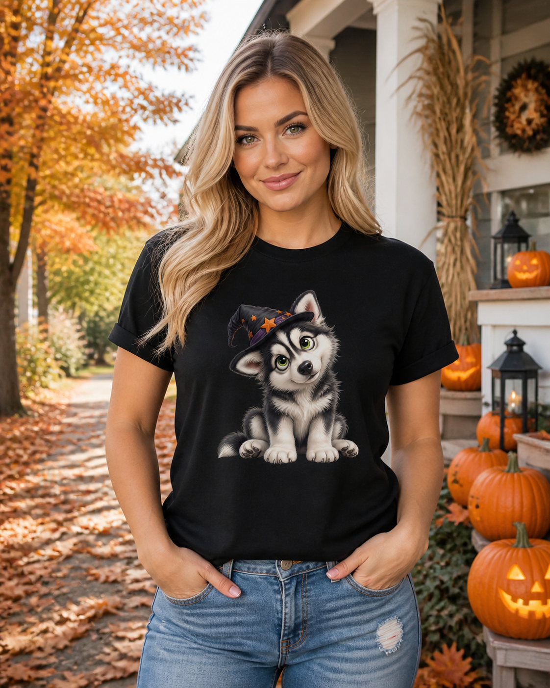 Halloween Siberian Husky T-Shirt