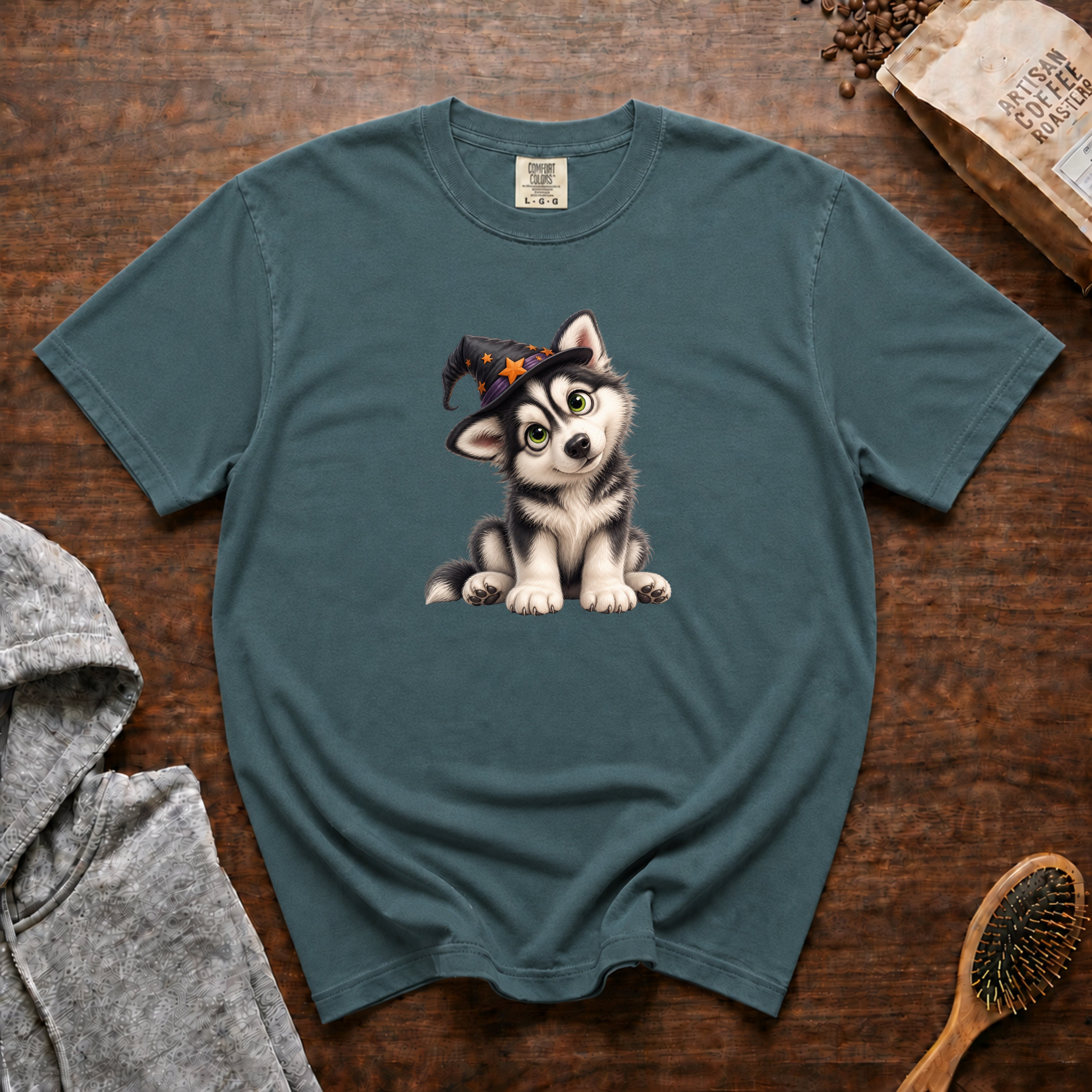 Halloween Siberian Husky T-Shirt — Blue Spruce