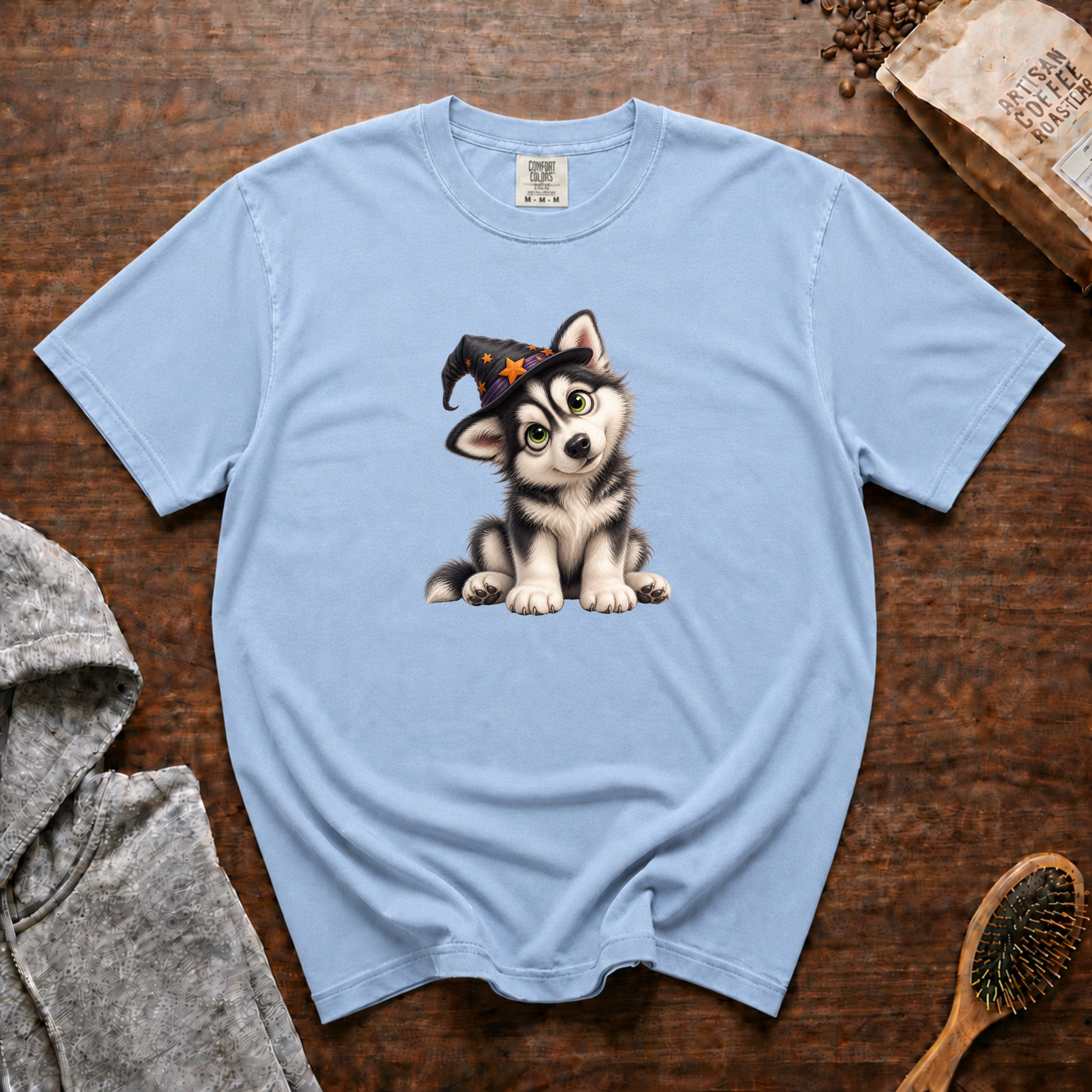 Halloween Siberian Husky T-Shirt — Chambray