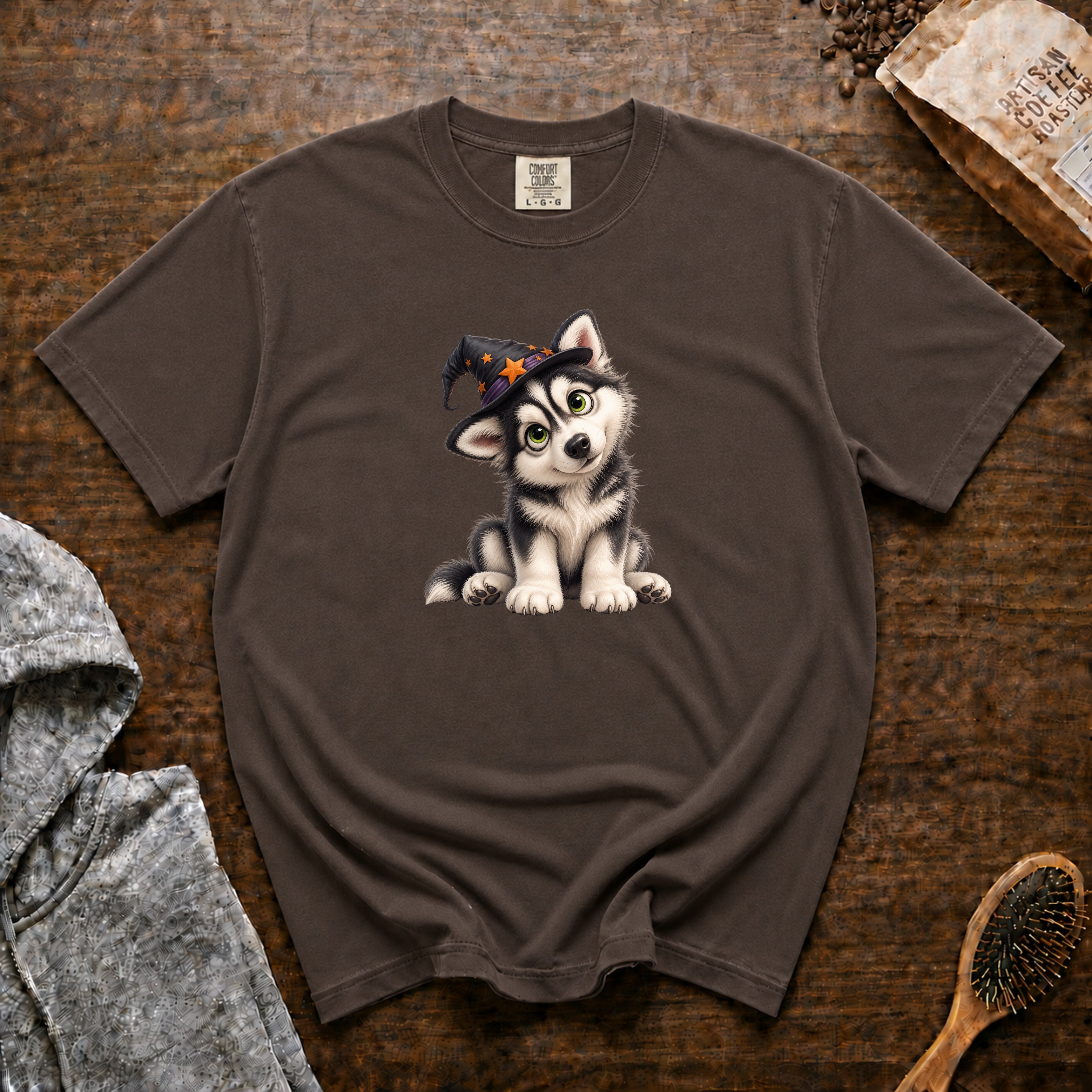 Halloween Siberian Husky T-Shirt — Espresso