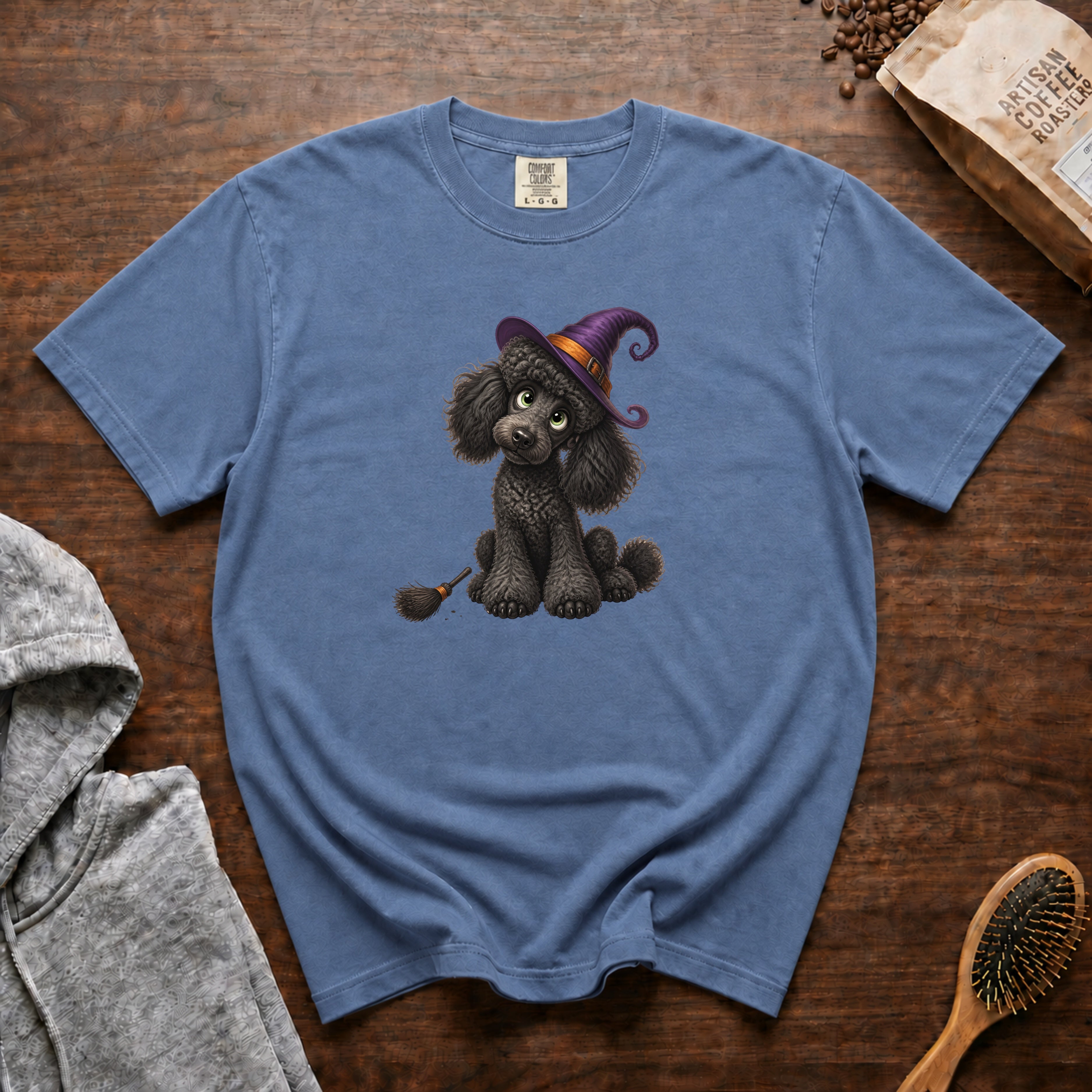 Halloween Standard Poodle T-Shirt — Blue Jean