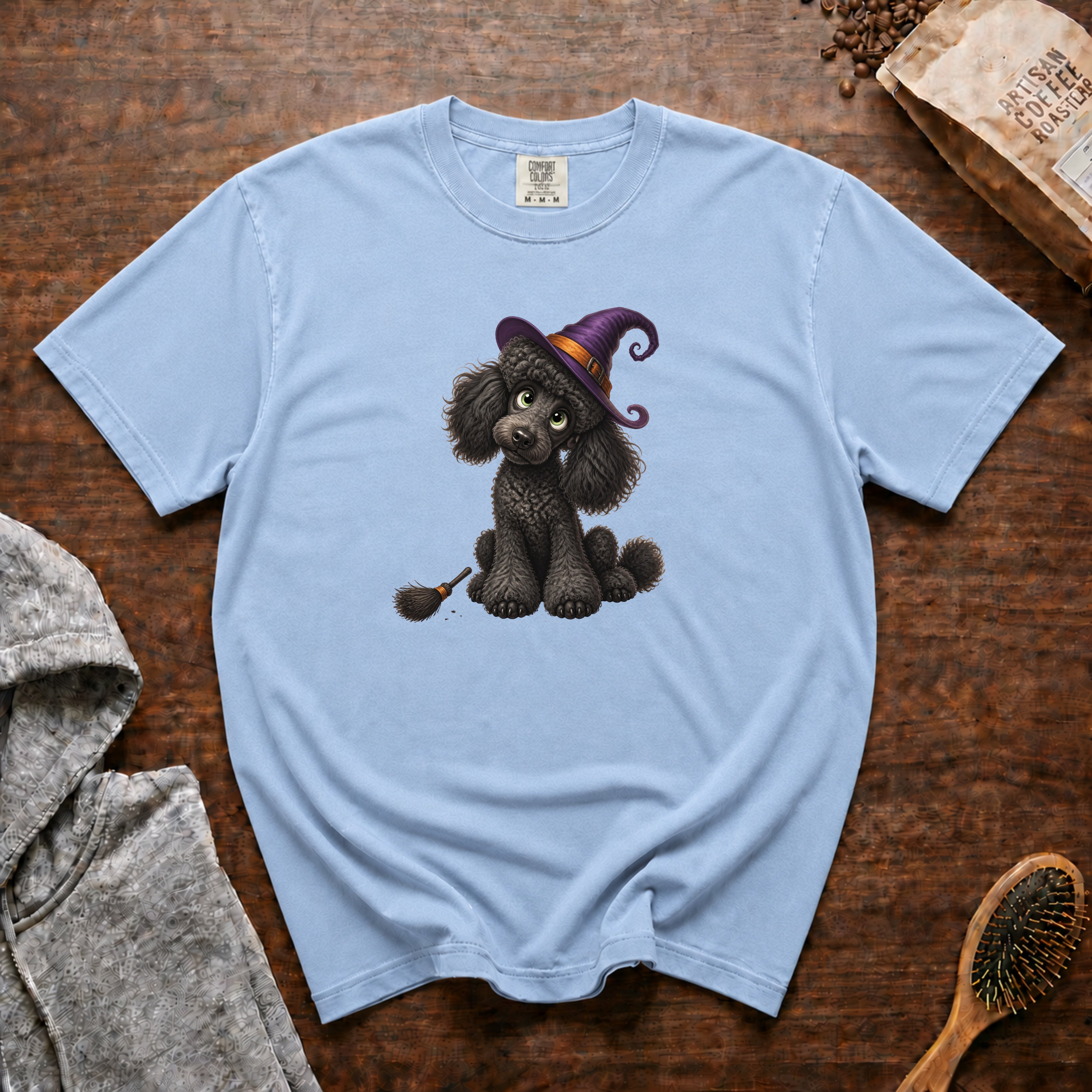 Halloween Standard Poodle T-Shirt — Chambray