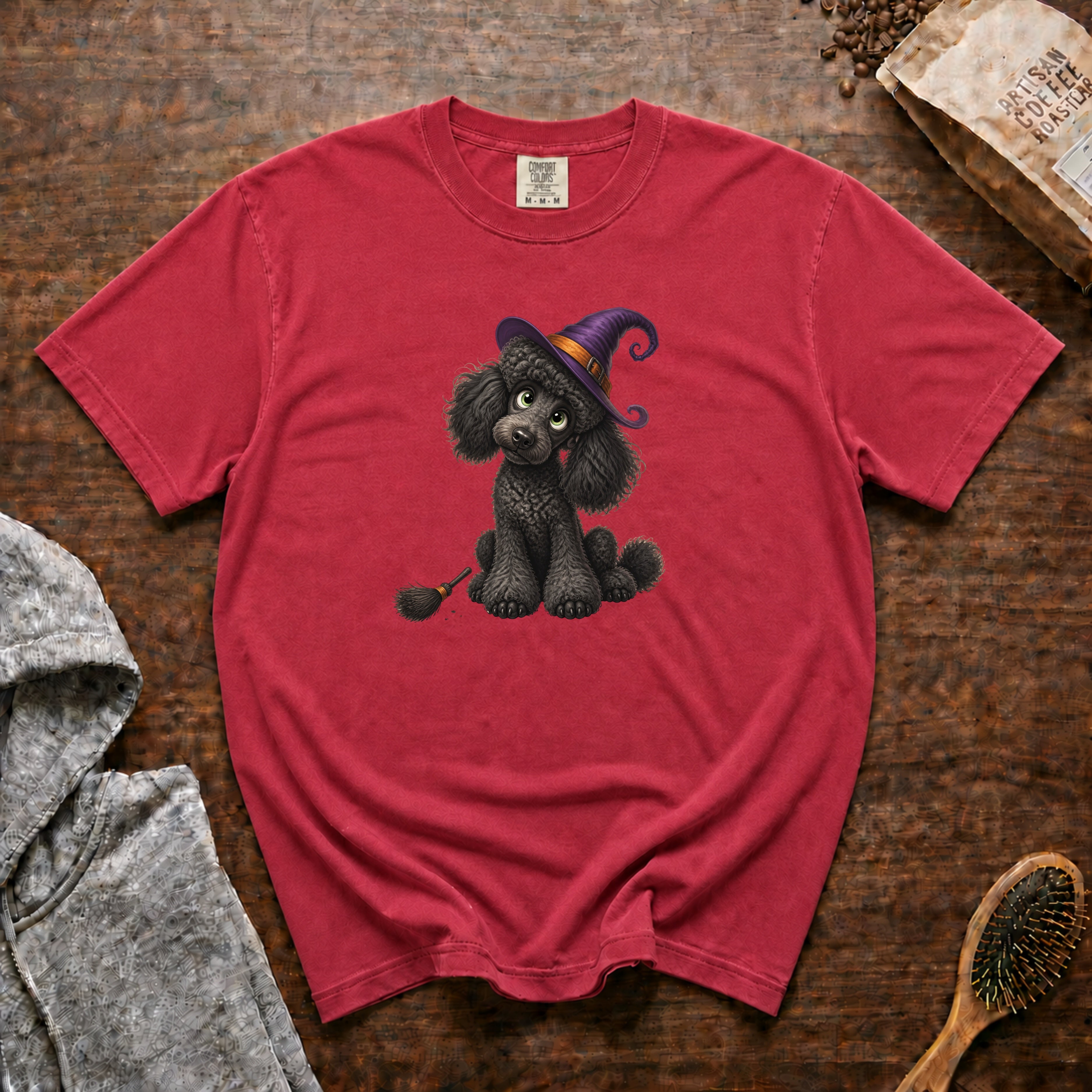 Halloween Standard Poodle T-Shirt — Crimson