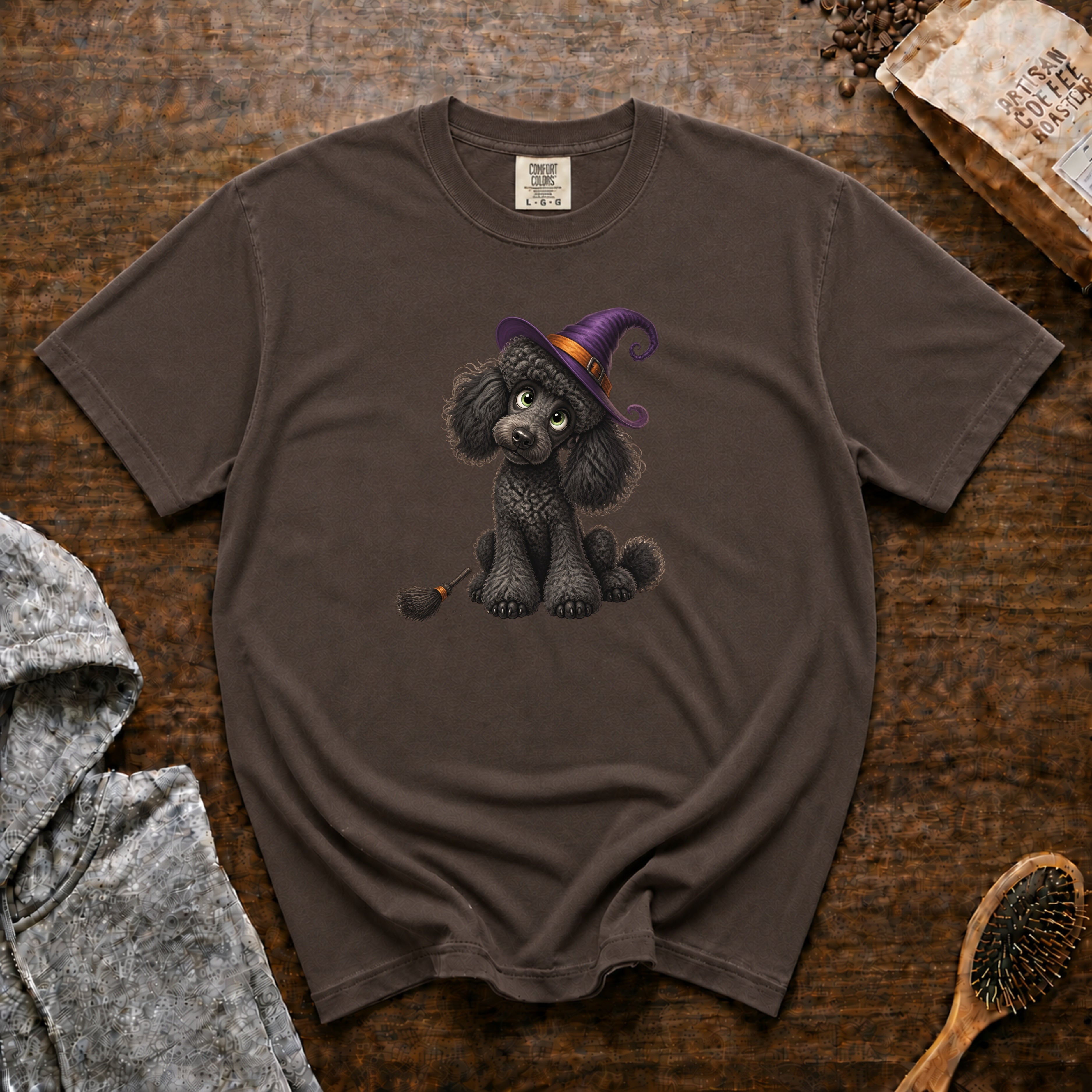 Halloween Standard Poodle T-Shirt — Espresso