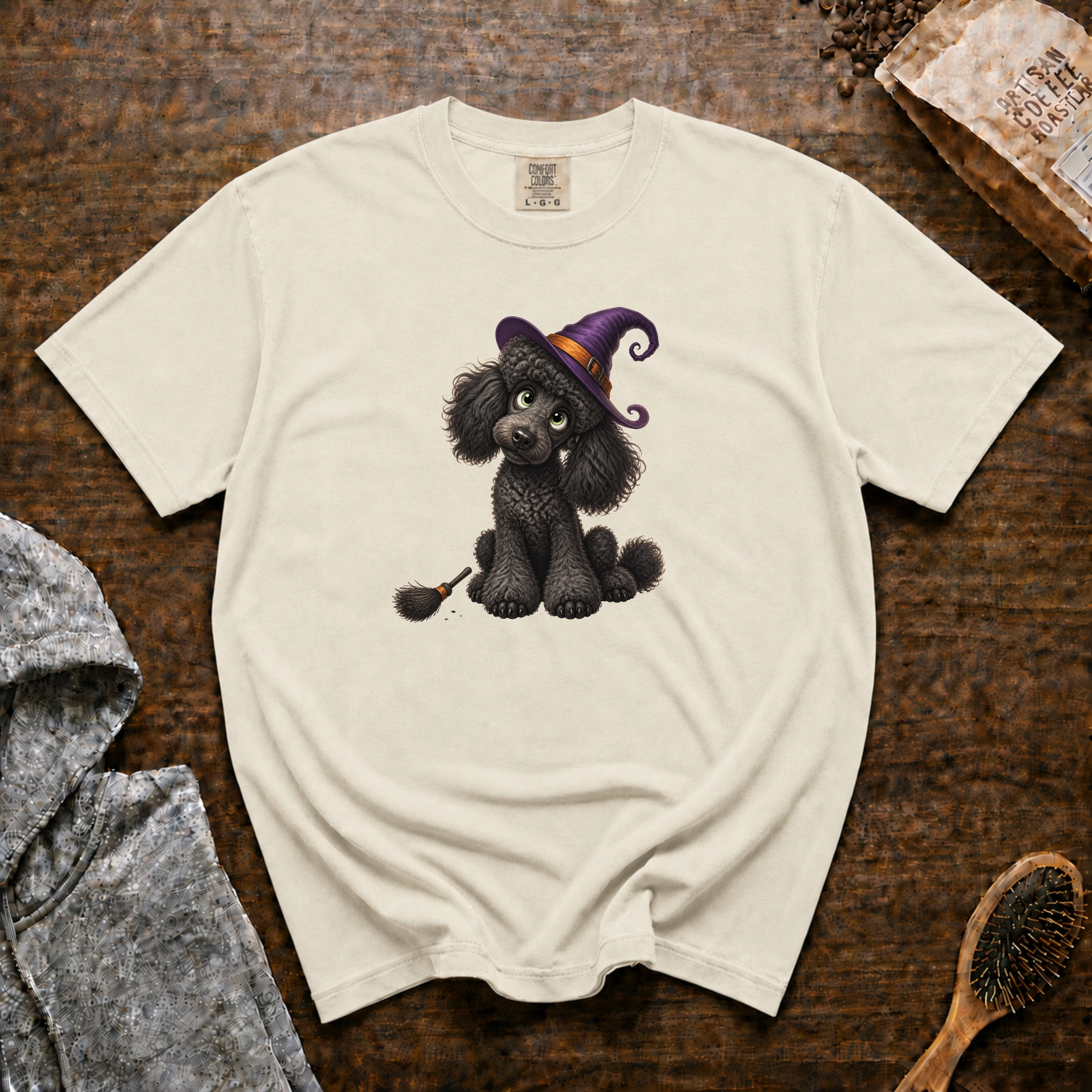 Halloween Standard Poodle T-Shirt — Ivory