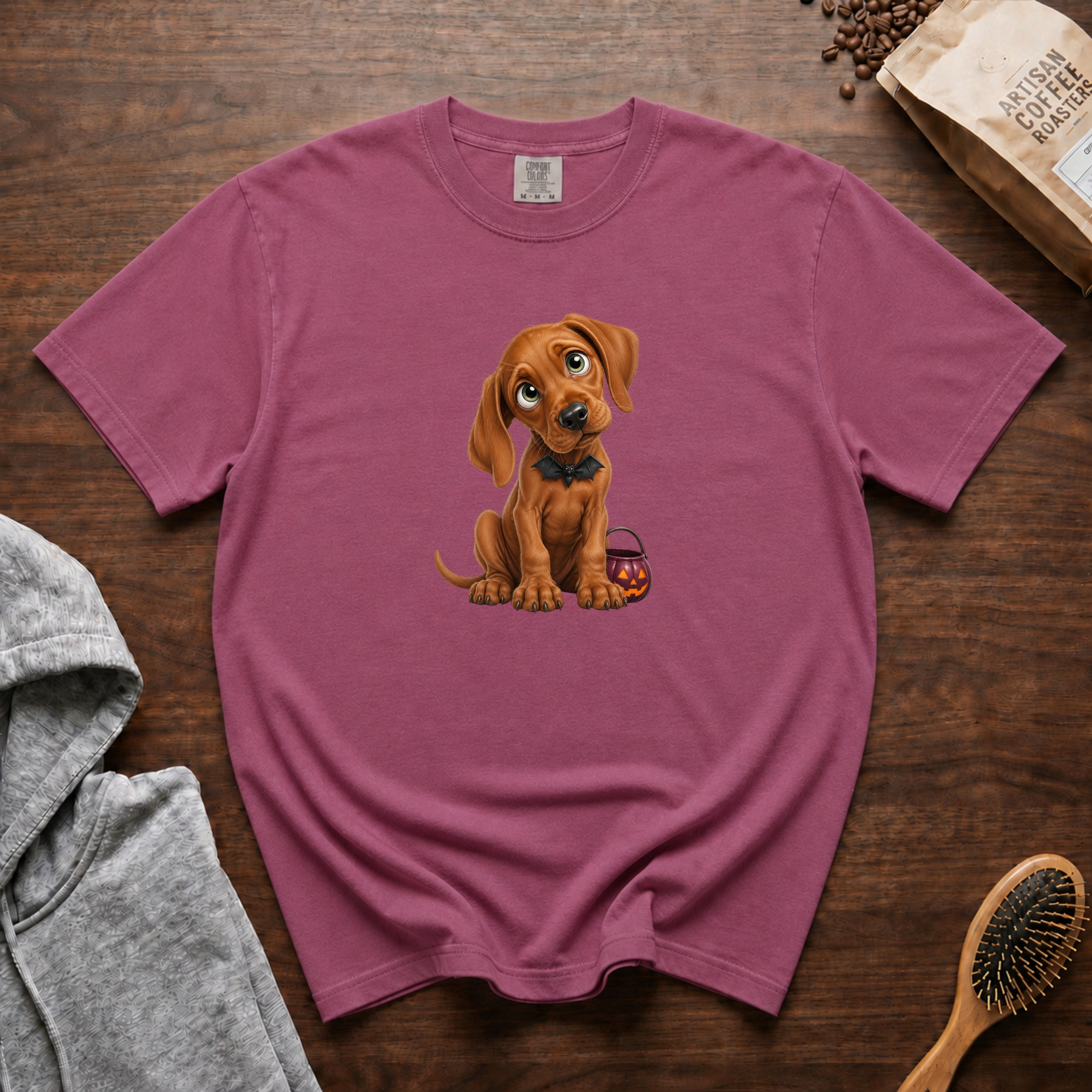 Halloween Vizsla T-Shirt — Berry