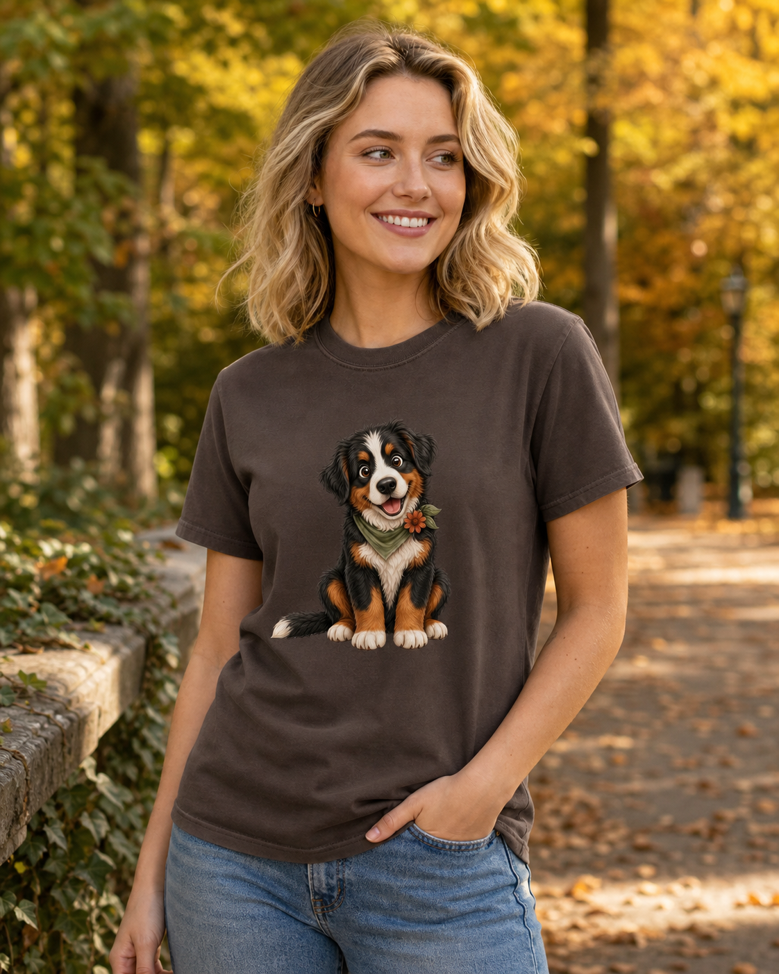 Happy Bernese T-Shirt | Bernese Mountain Dog Lover Tee