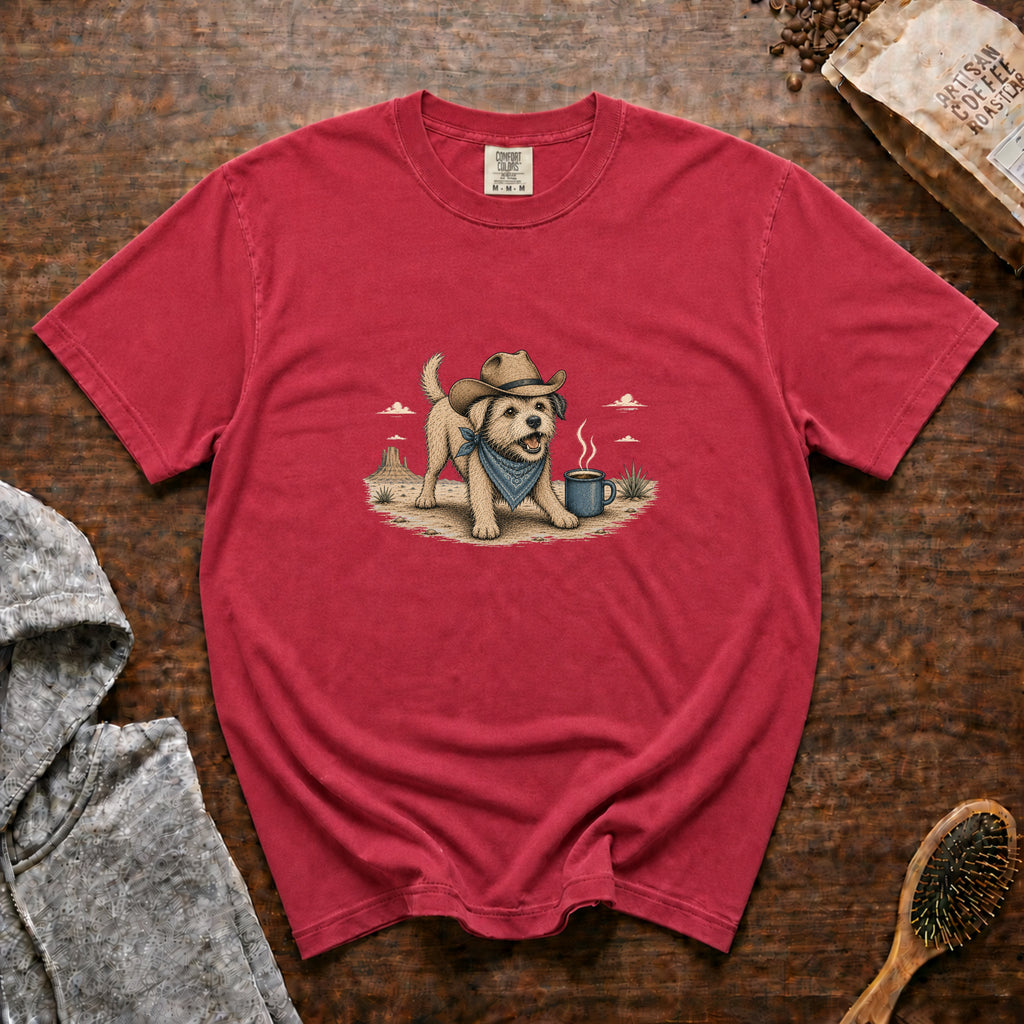 Happy Trails & Hot Coffee T-Shirt — Crimson