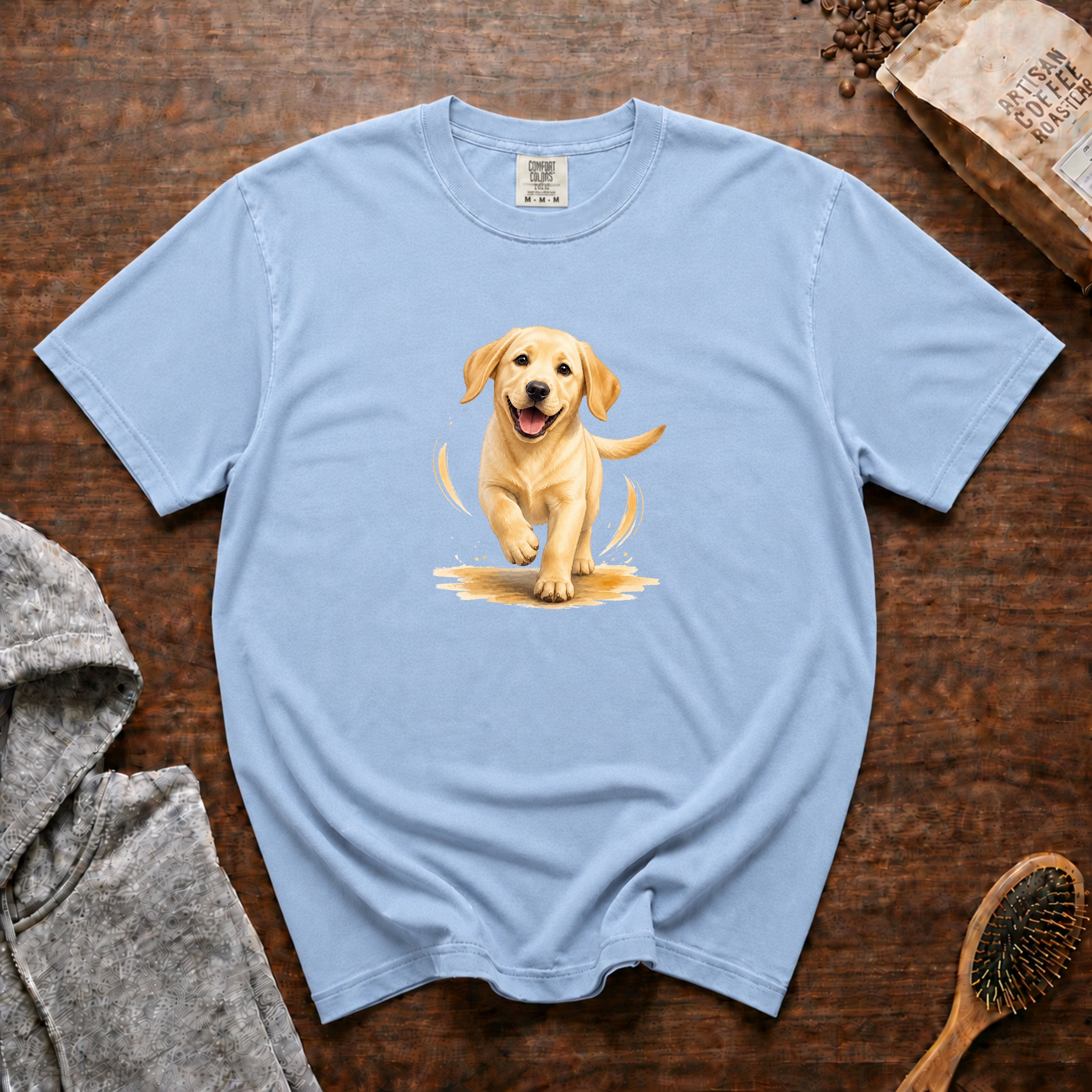 Happy Yellow Lab T-Shirt — Chambray