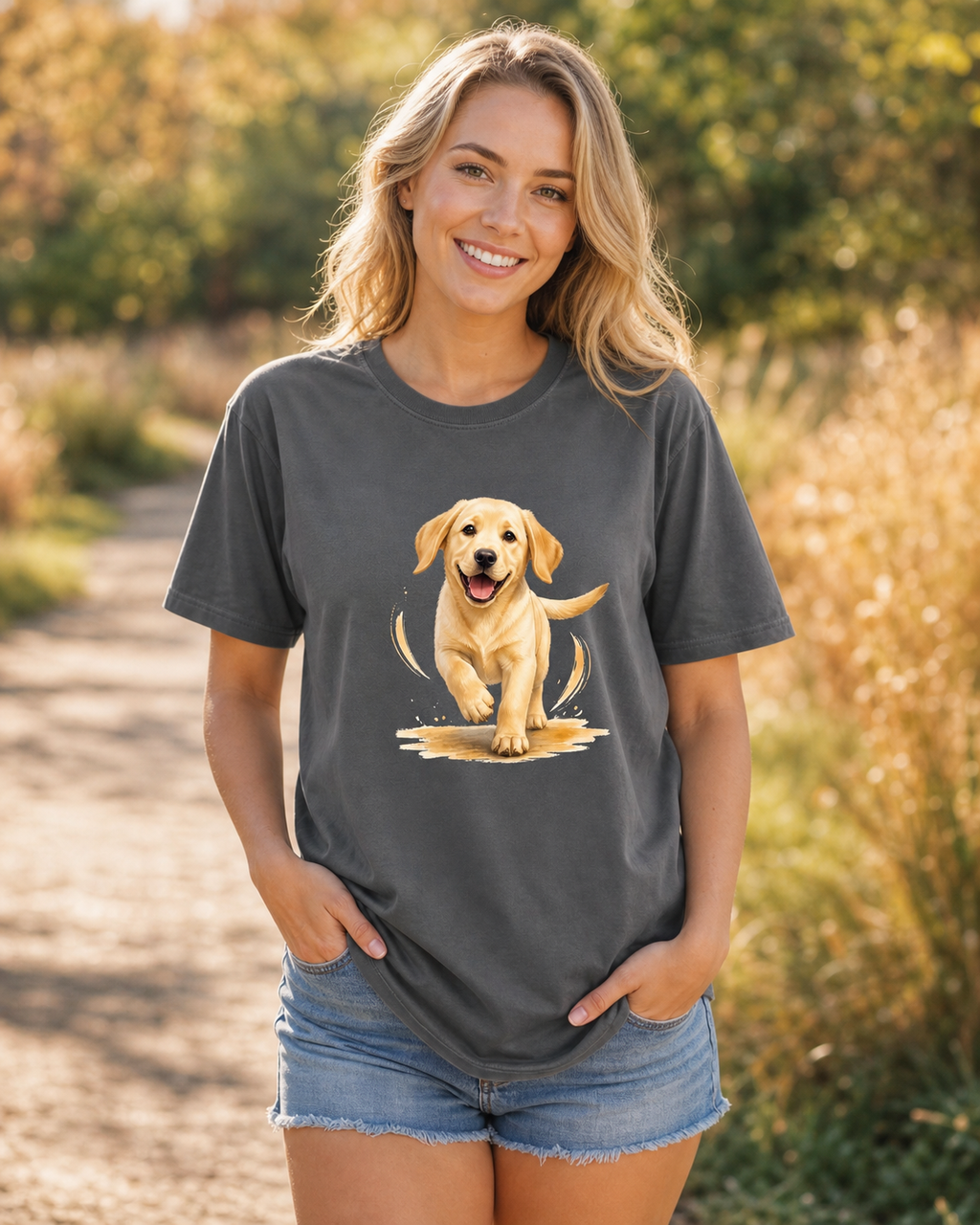 Happy Yellow Lab T-Shirt | Yellow Lab Dog Lover Tee