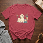 Havanese Patio Latte T-Shirt — Crimson