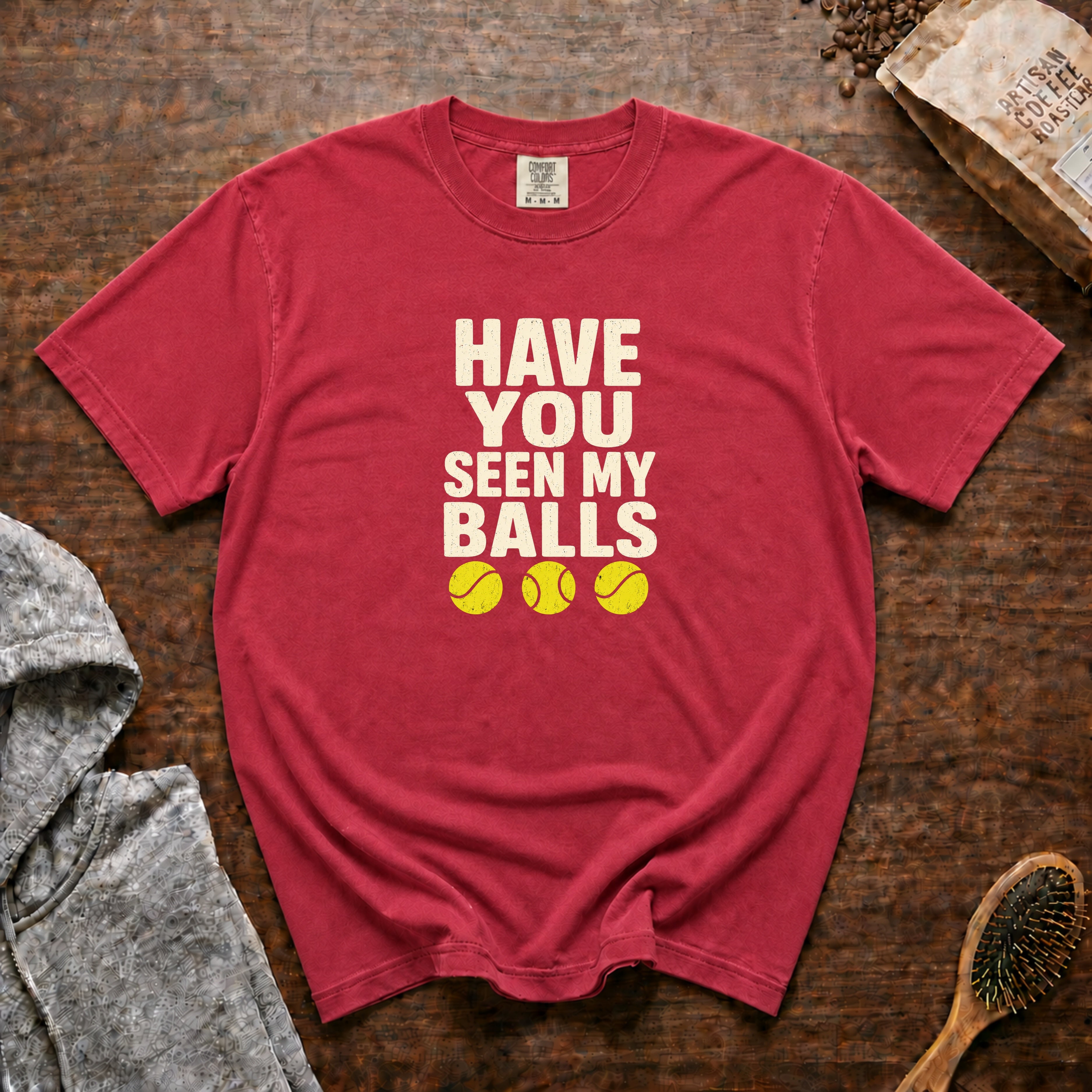 Have You Seen My Balls T-Shirt — Crimson