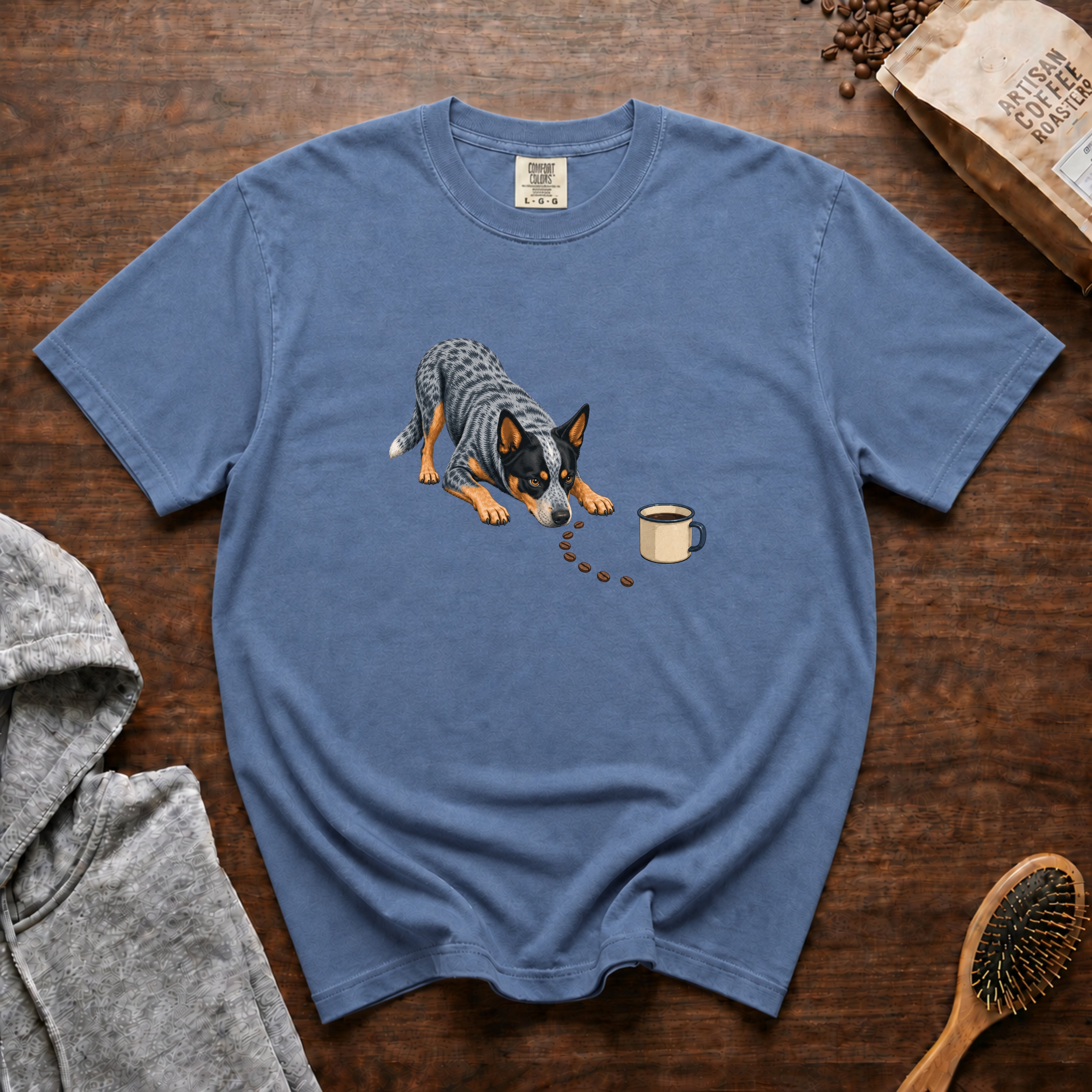 Herding The Beans T-Shirt — Blue Jean