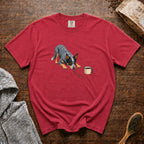 Herding The Beans T-Shirt — Crimson