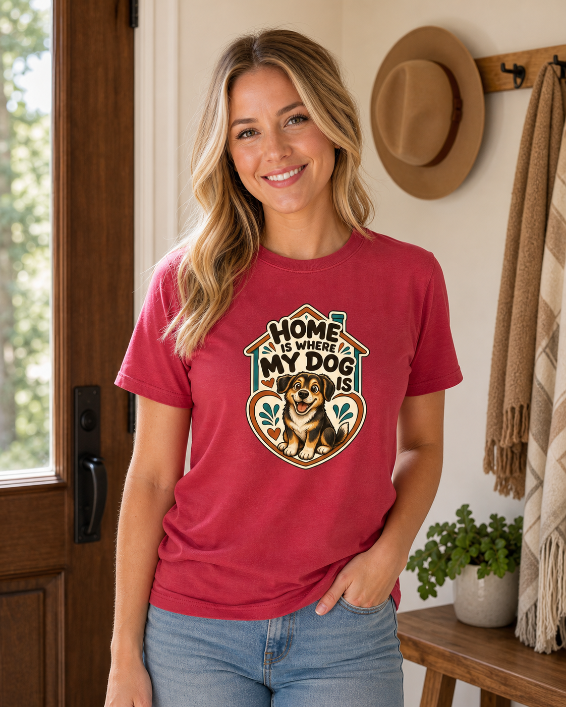 Home Is Where My Dog Is T-Shirt | Dog Lover Gift Tee