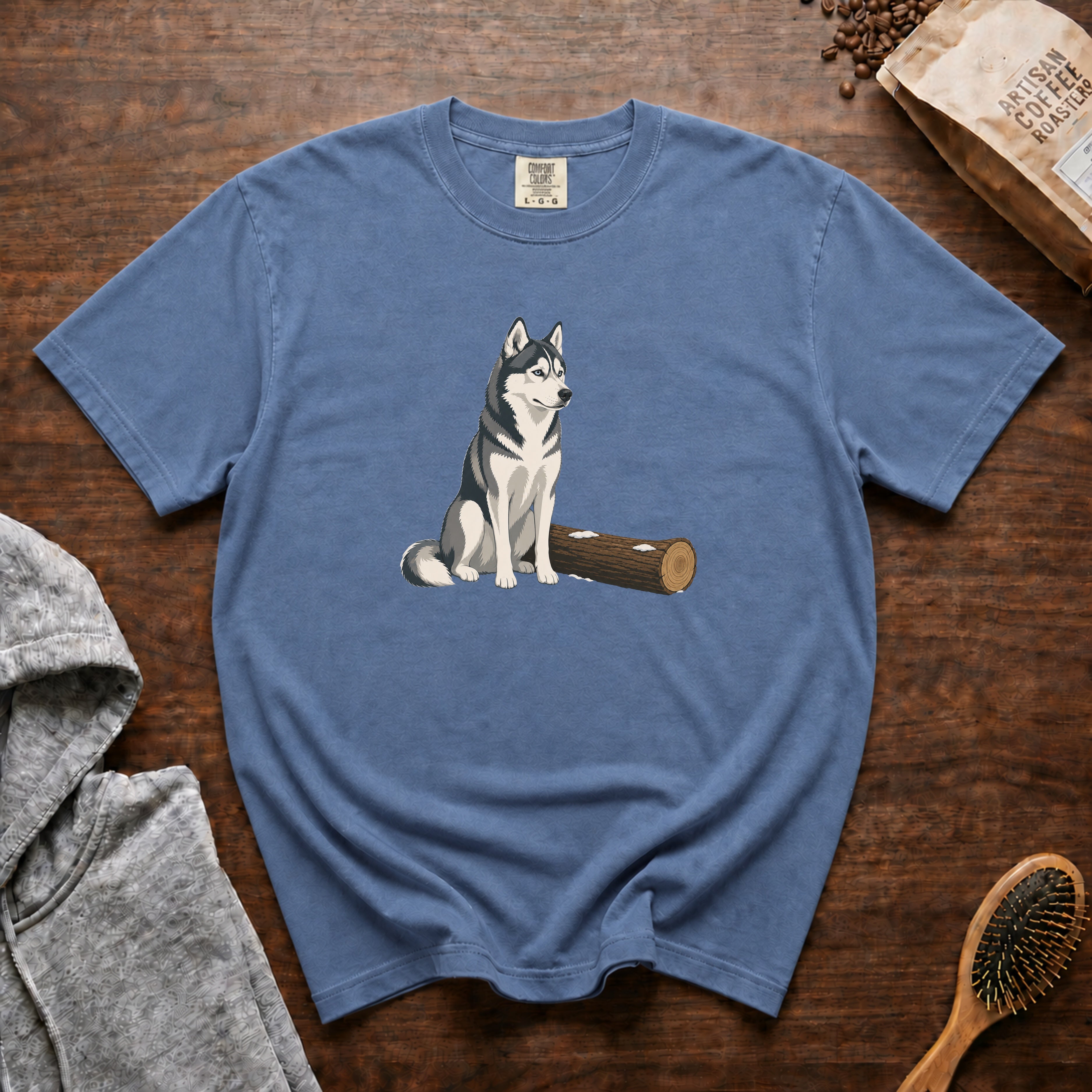 Husky Camp T-Shirt — Blue Jean