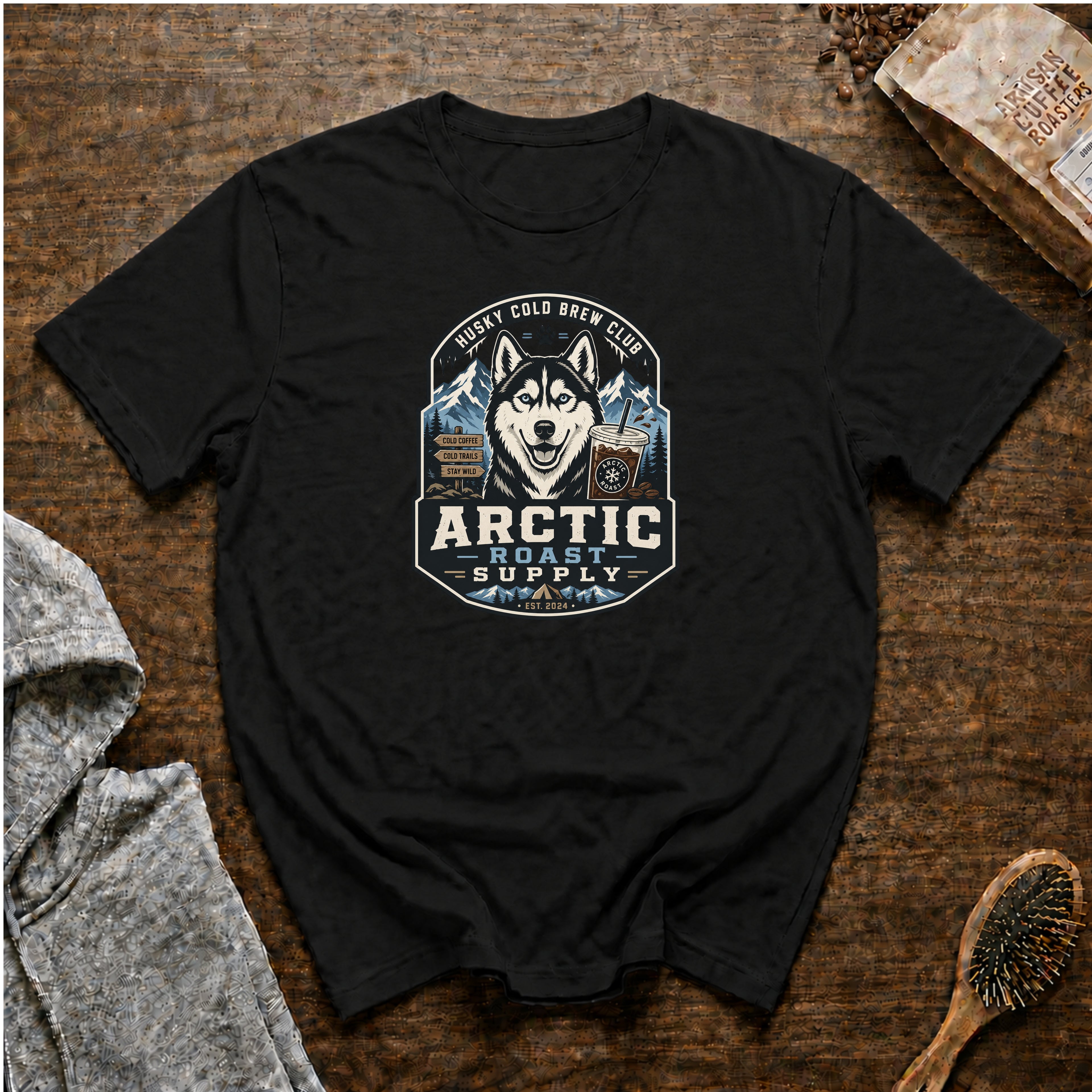 Husky Cold Brew Club T-Shirt — Black