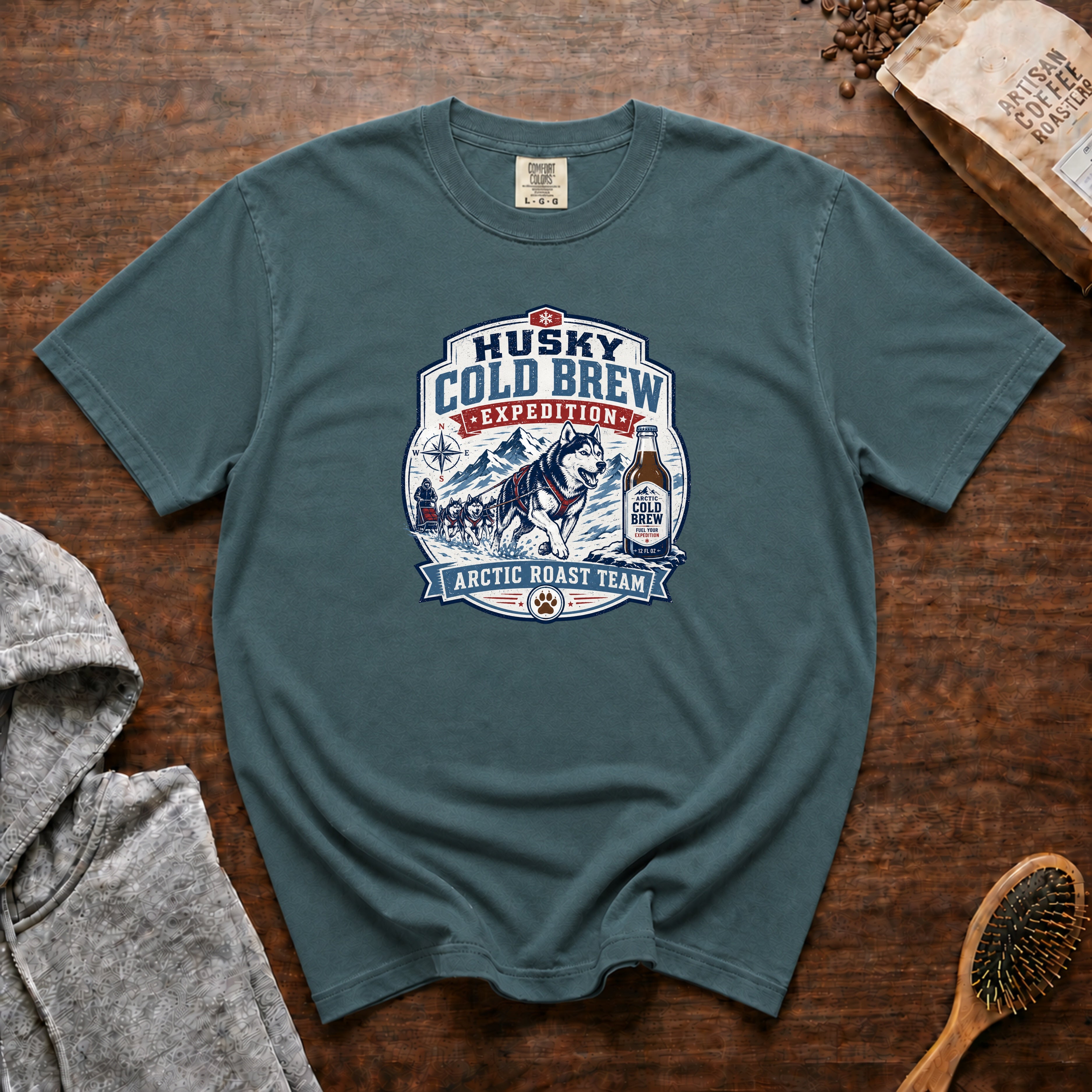Husky Cold Brew Expedition 1 T-Shirt — Blue Spruce