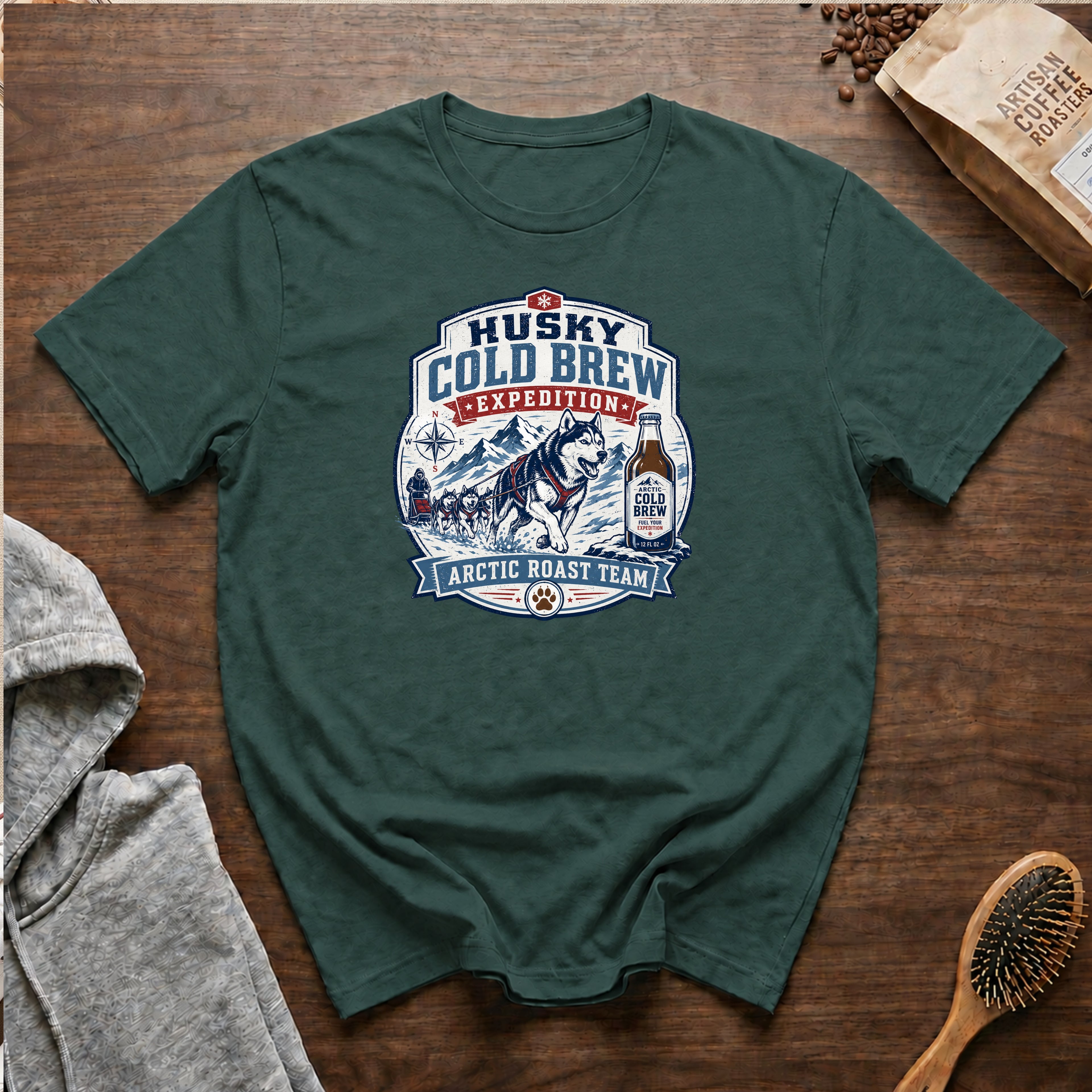 Husky Cold Brew ExpeditionT-Shirt — Blue Spruce