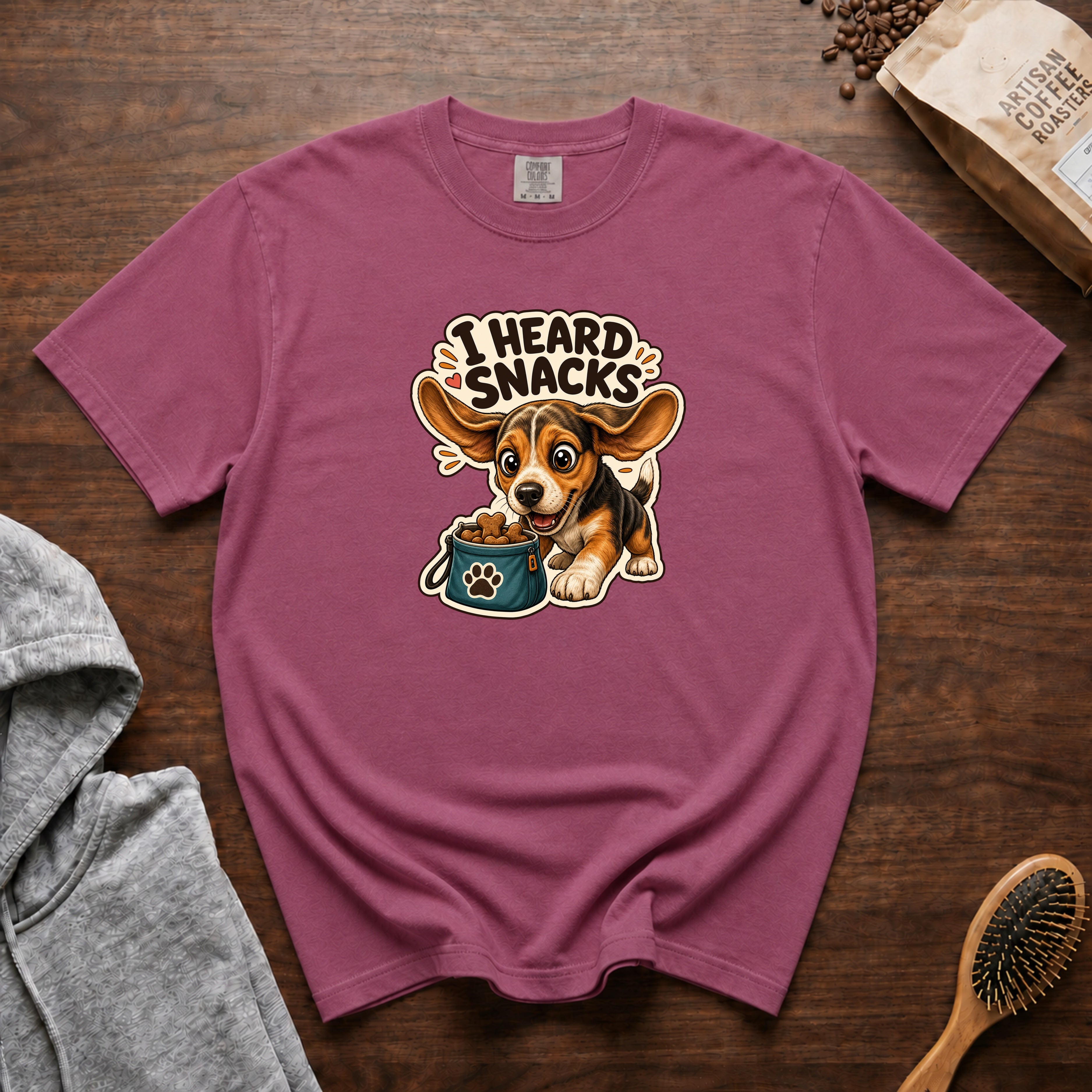 I Heard Snacks T-Shirt — Berry