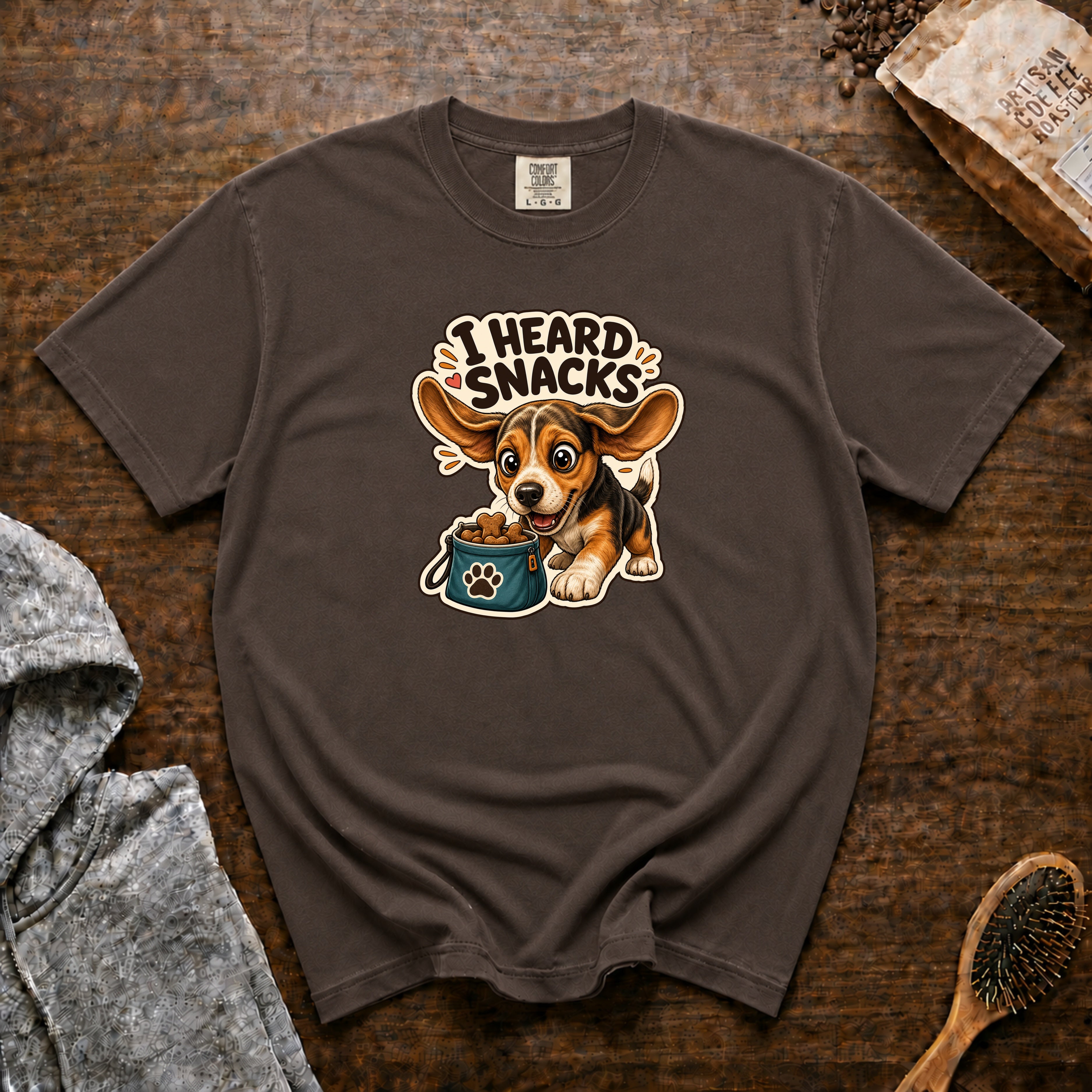 I Heard Snacks T-Shirt — Espresso