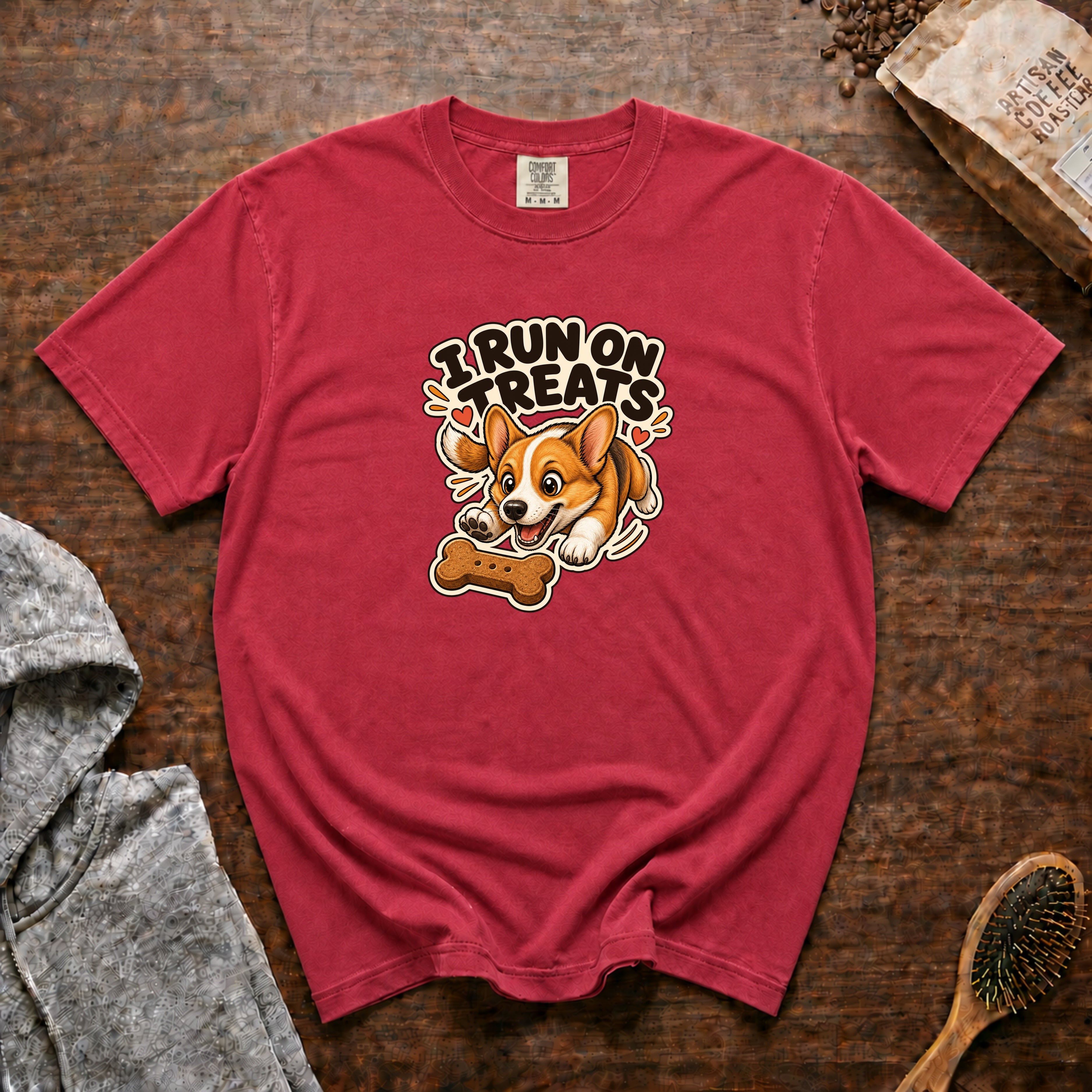 I Run On Treats T-Shirt — Crimson