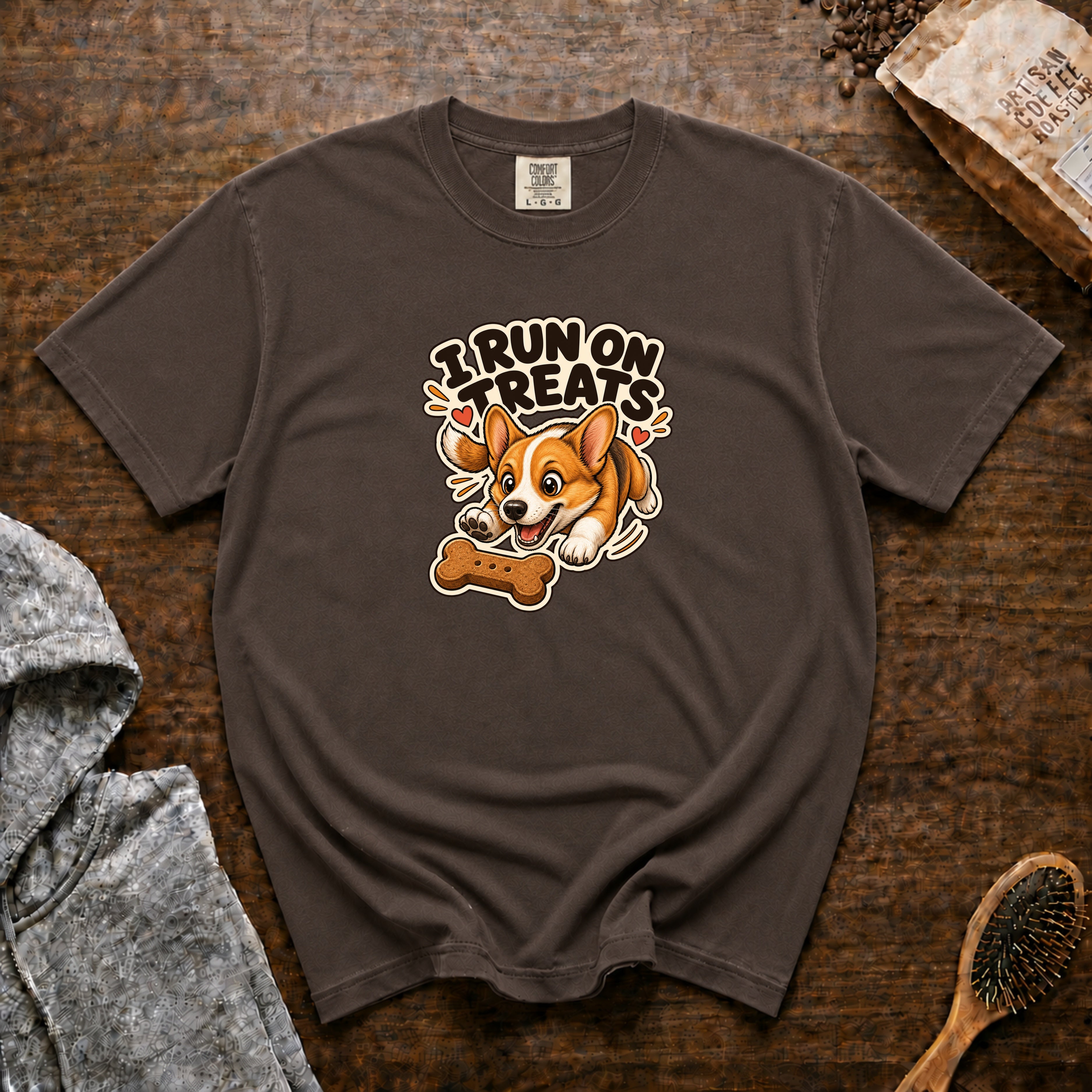 I Run On Treats T-Shirt — Espresso