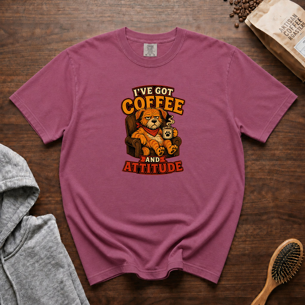 I'Ve Got Coffee And Attitude T-Shirt — Berry
