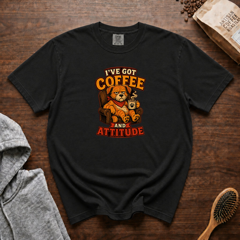 I'Ve Got Coffee And Attitude T-Shirt — Black