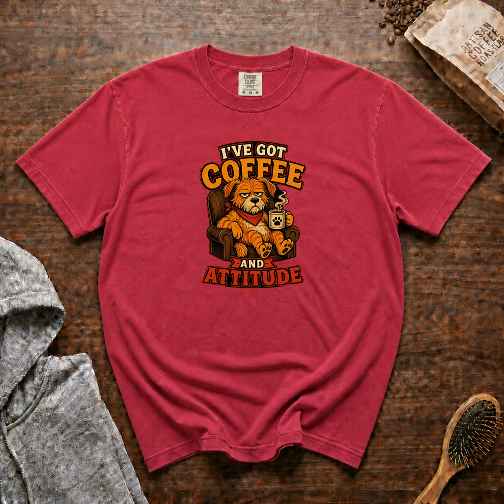 I'Ve Got Coffee And Attitude T-Shirt — Crimson