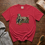 Irish Wolfhound Couch T-Shirt — Crimson