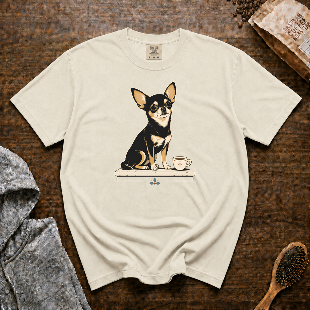 Chihuahua Tiny Roast Big Mood T-Shirt | Chi Coffee Lover Tee